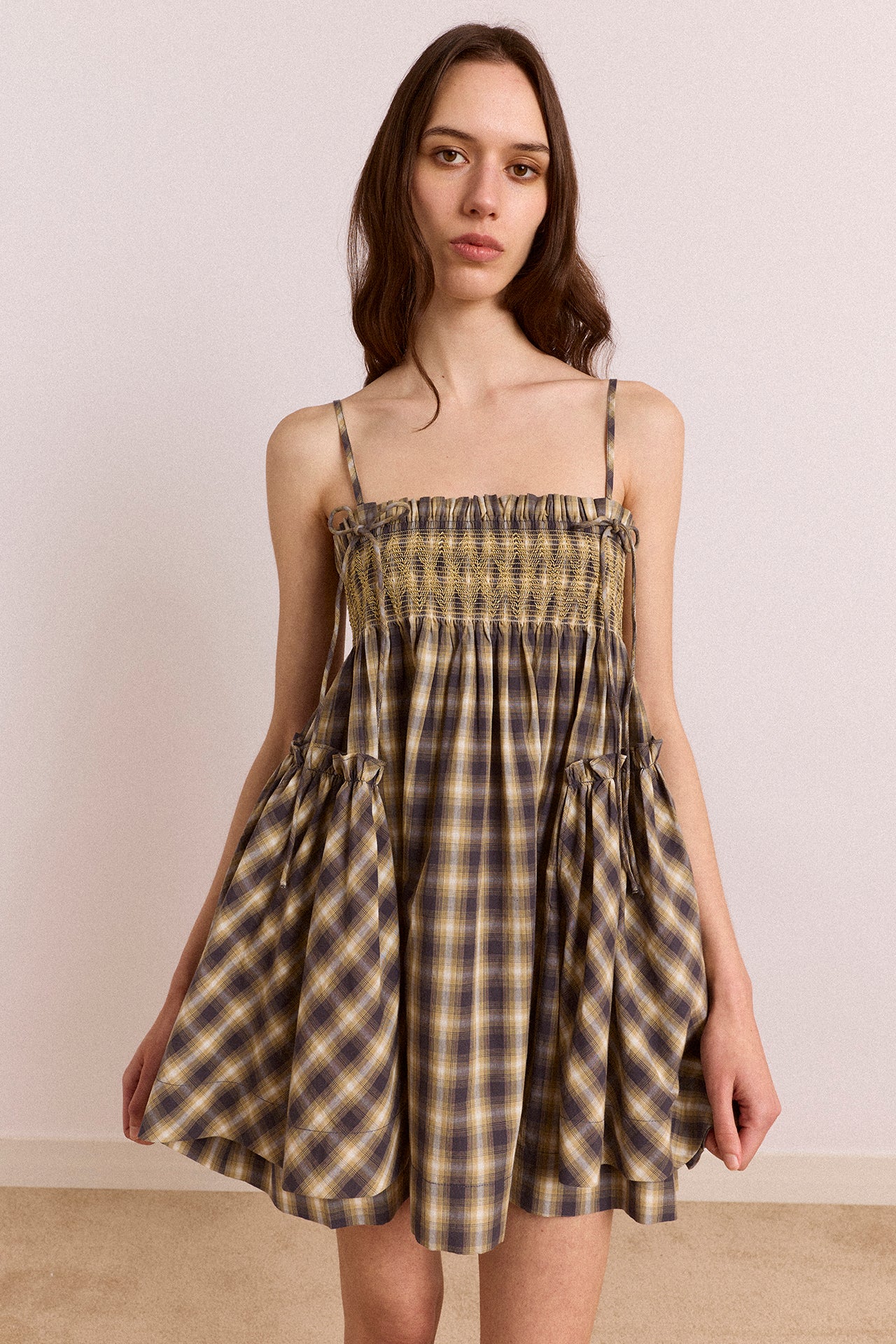 Pre-Order Lilo Mini Dress - Cardamon Check - Image 6