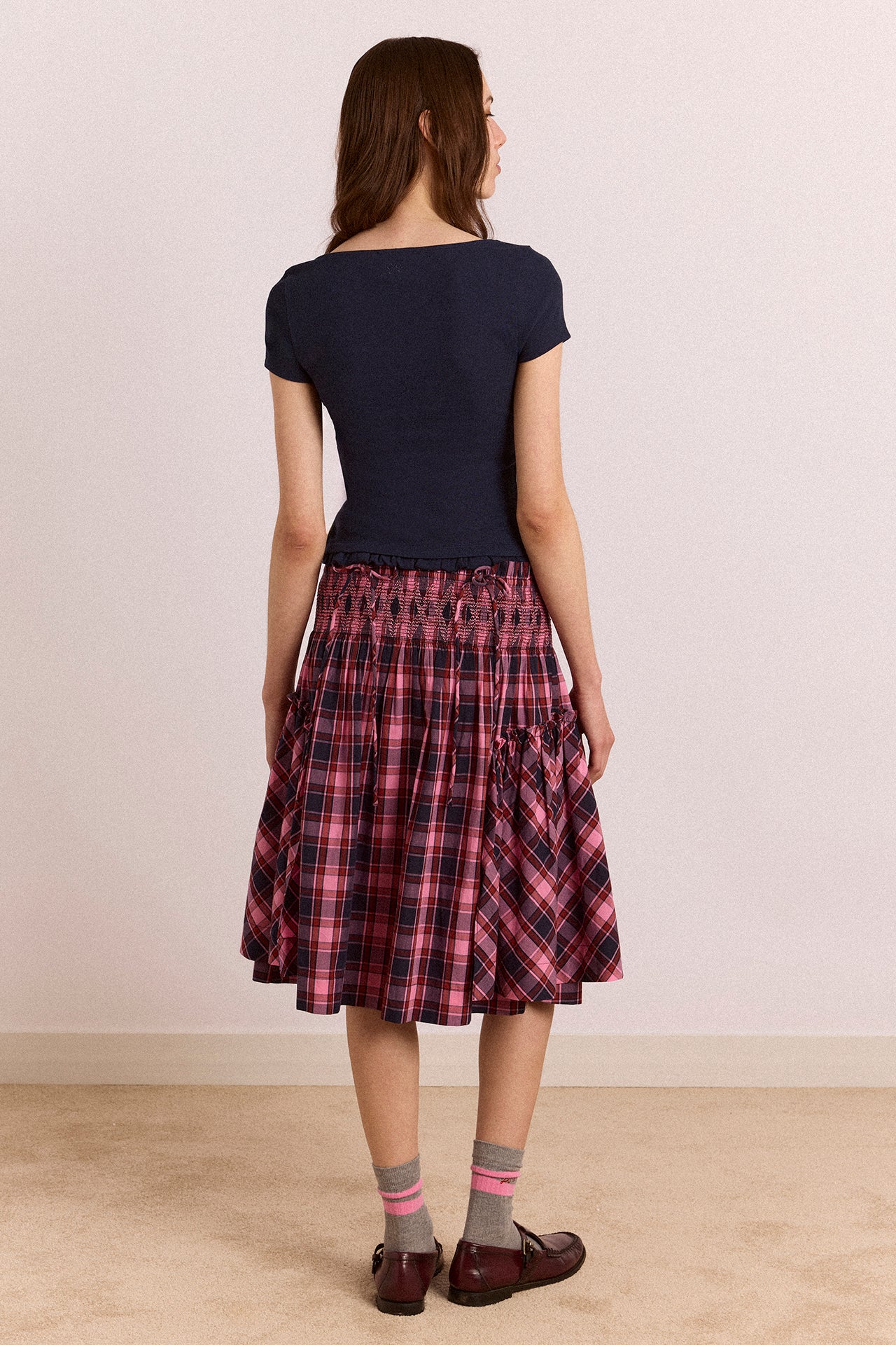 Lilo Mini Dress - Magenta Check - Image 10