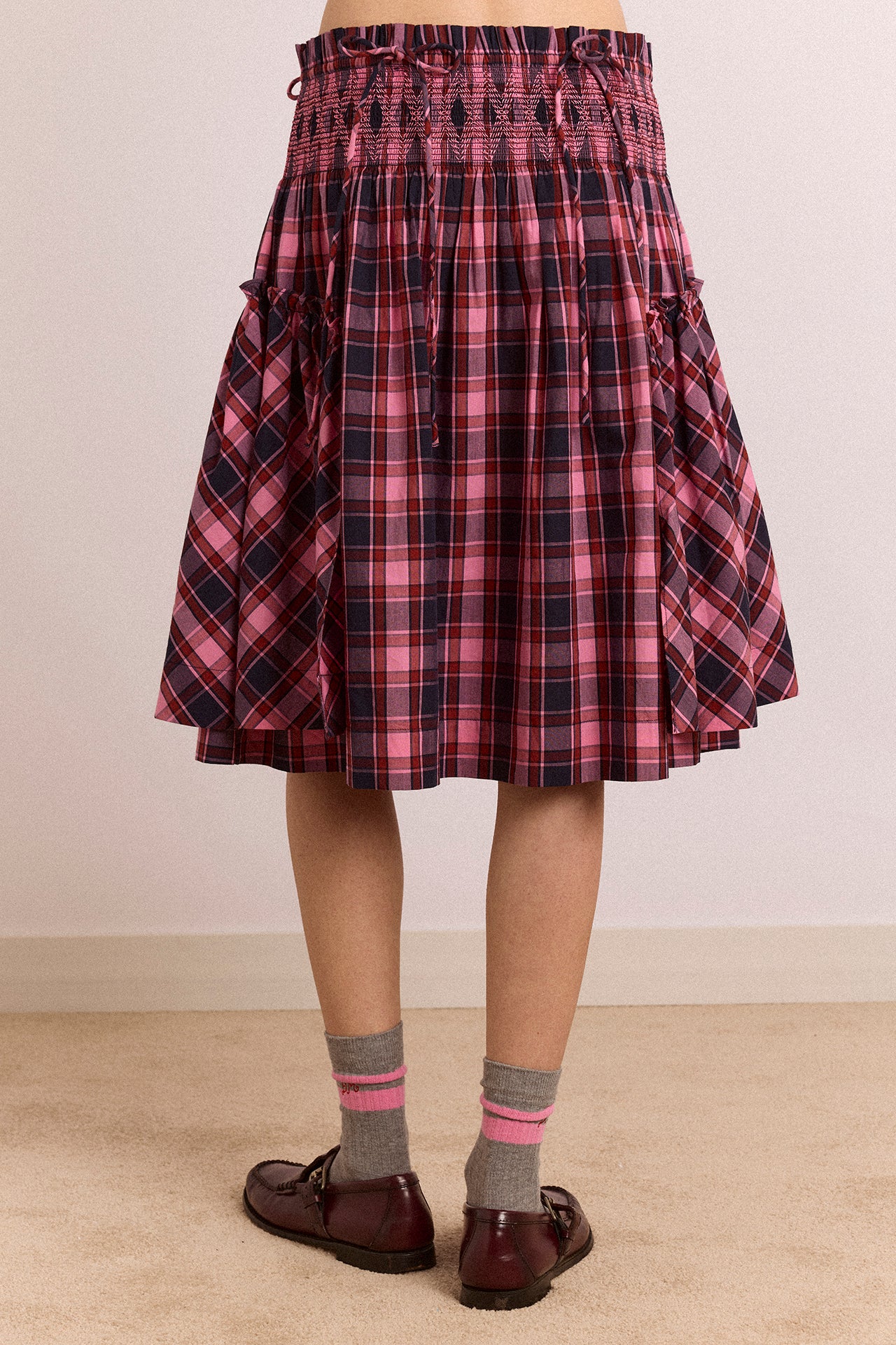 Lilo Mini Dress - Magenta Check - Image 11