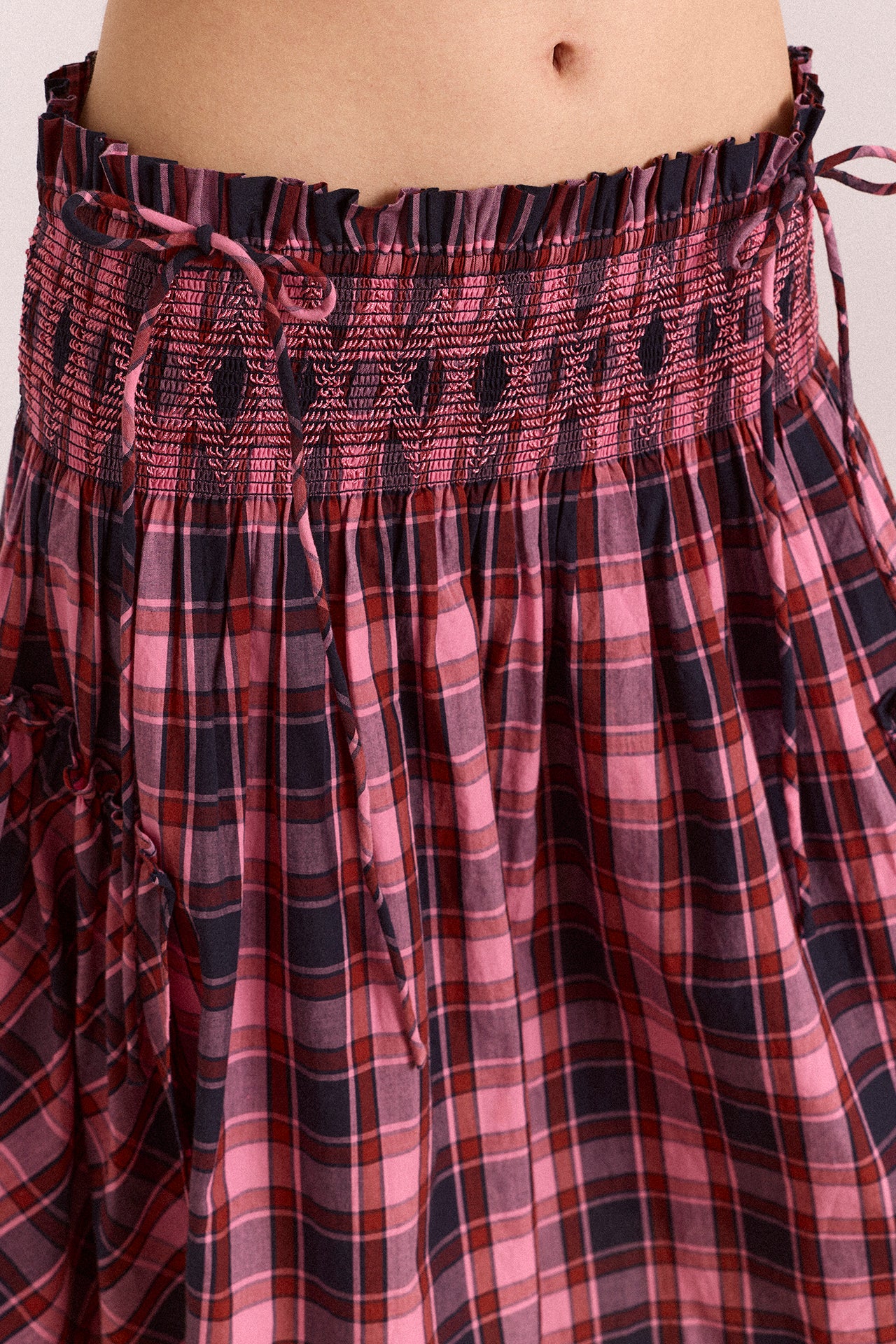 Lilo Mini Dress - Magenta Check - Image 13