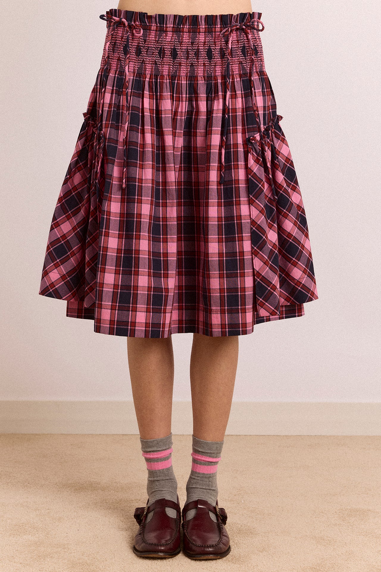 Lilo Mini Dress - Magenta Check - Image 2