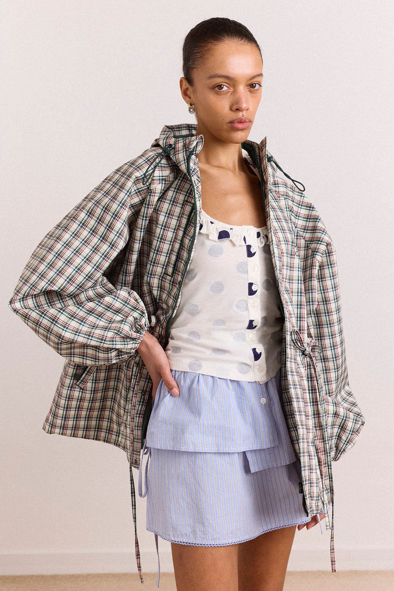 Liu Raincoat - Elderberry Check - Image 8