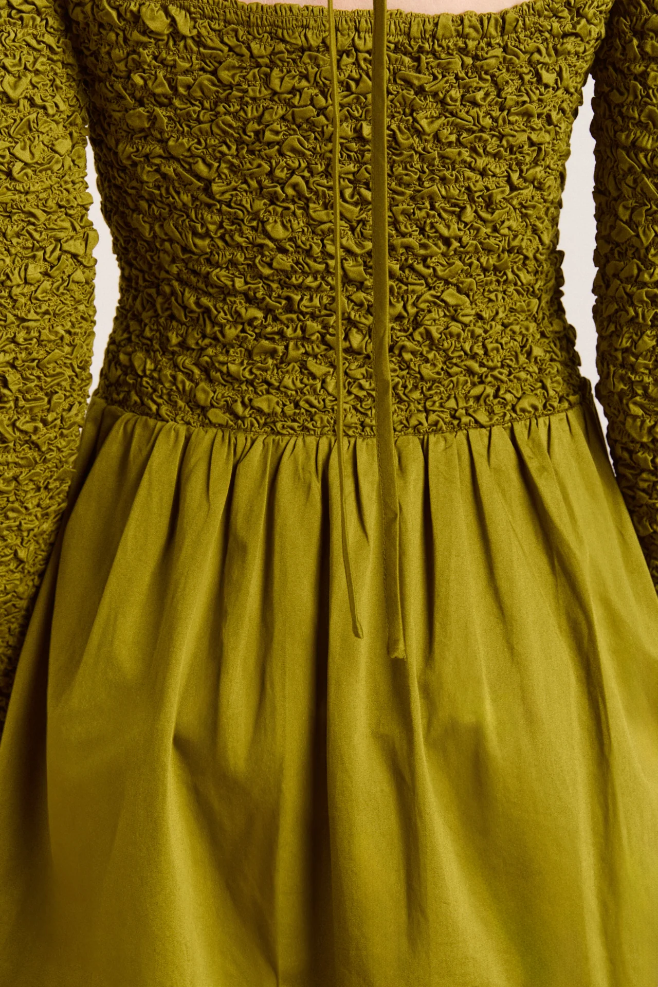 Malinda Super Smocked Mini Dress - Olive - Image 11