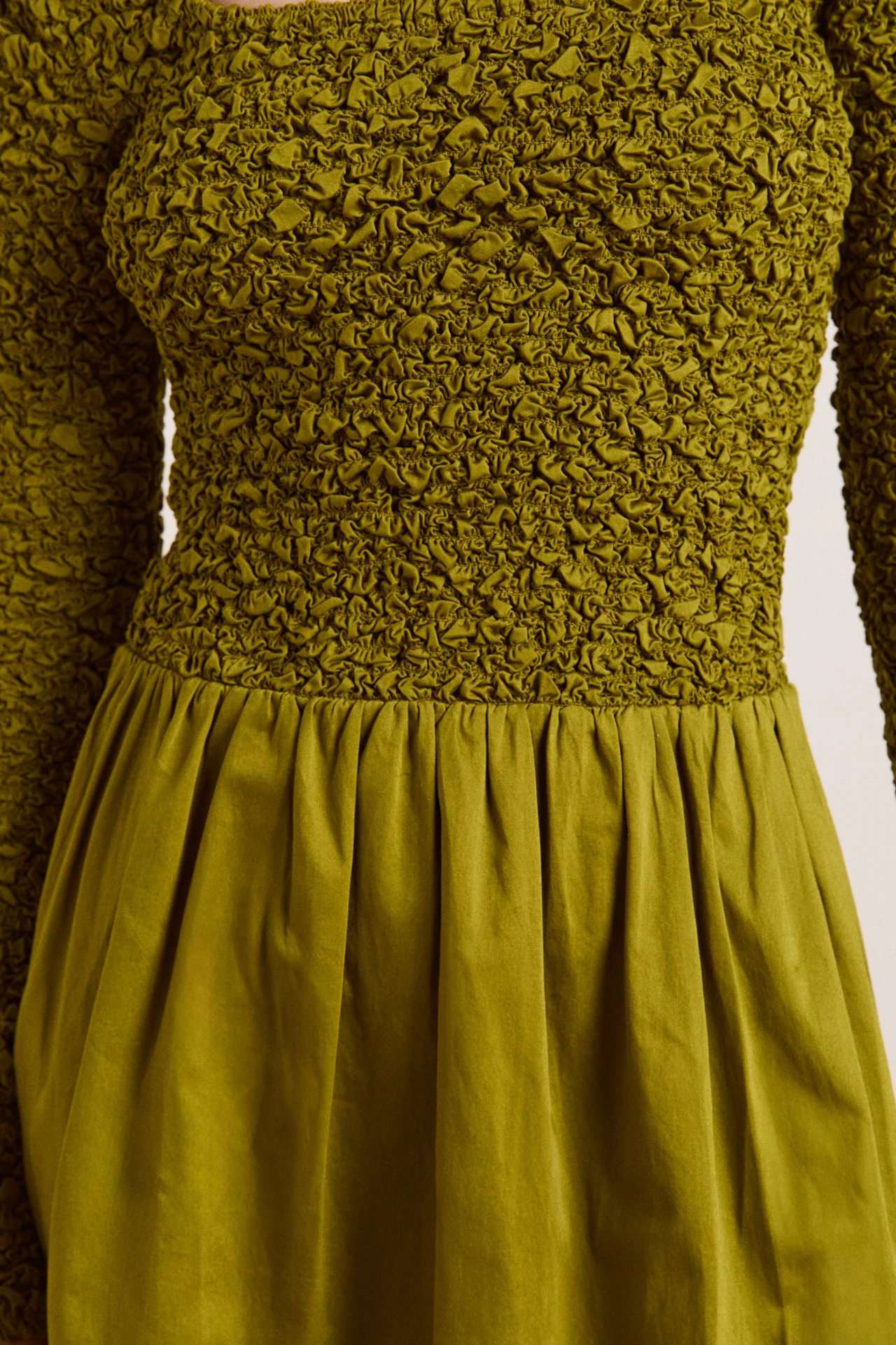 Malinda Super Smocked Mini Dress - Olive - Image 7