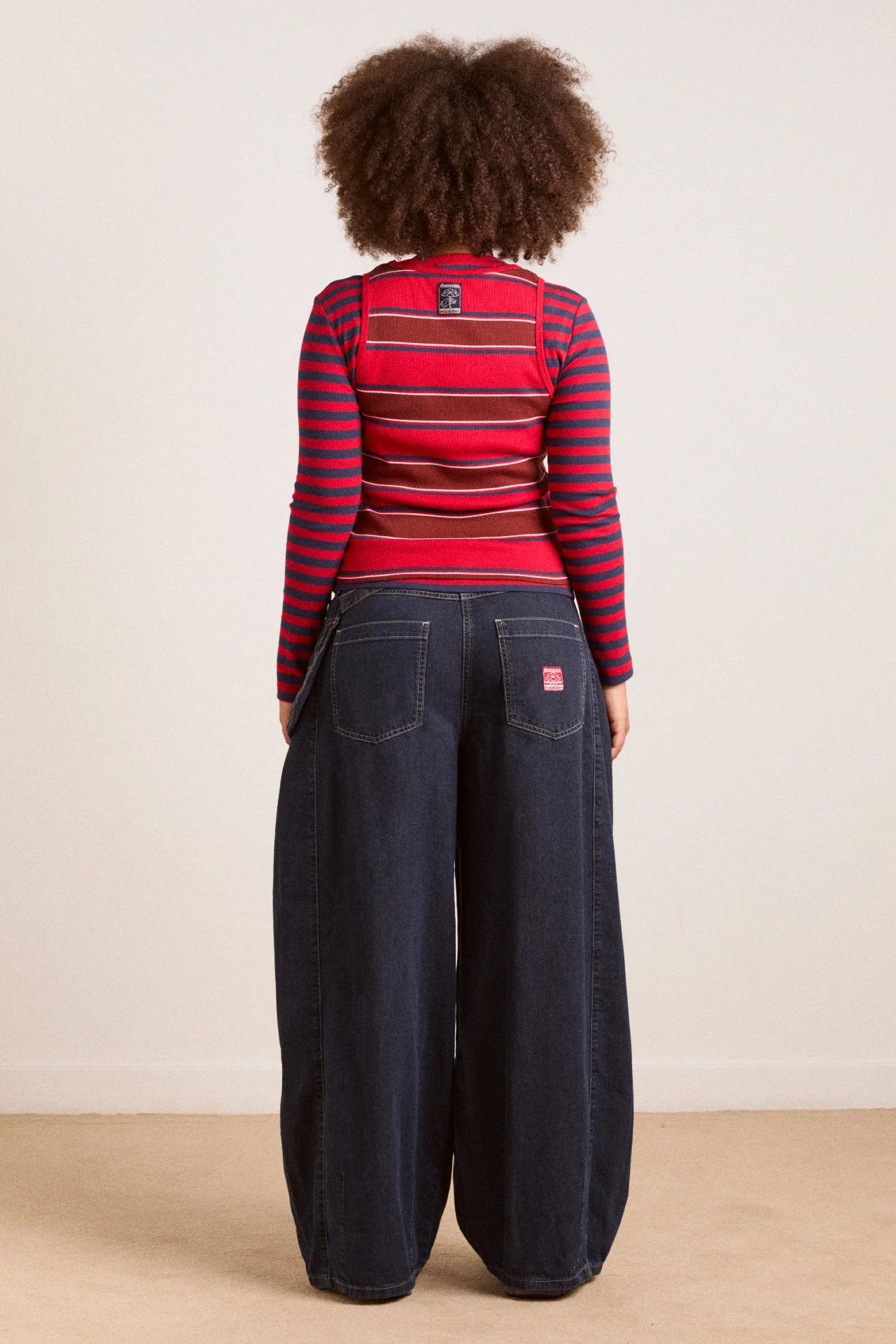Manon Layered 2 In 1 Top - Red Stripe - Image 11