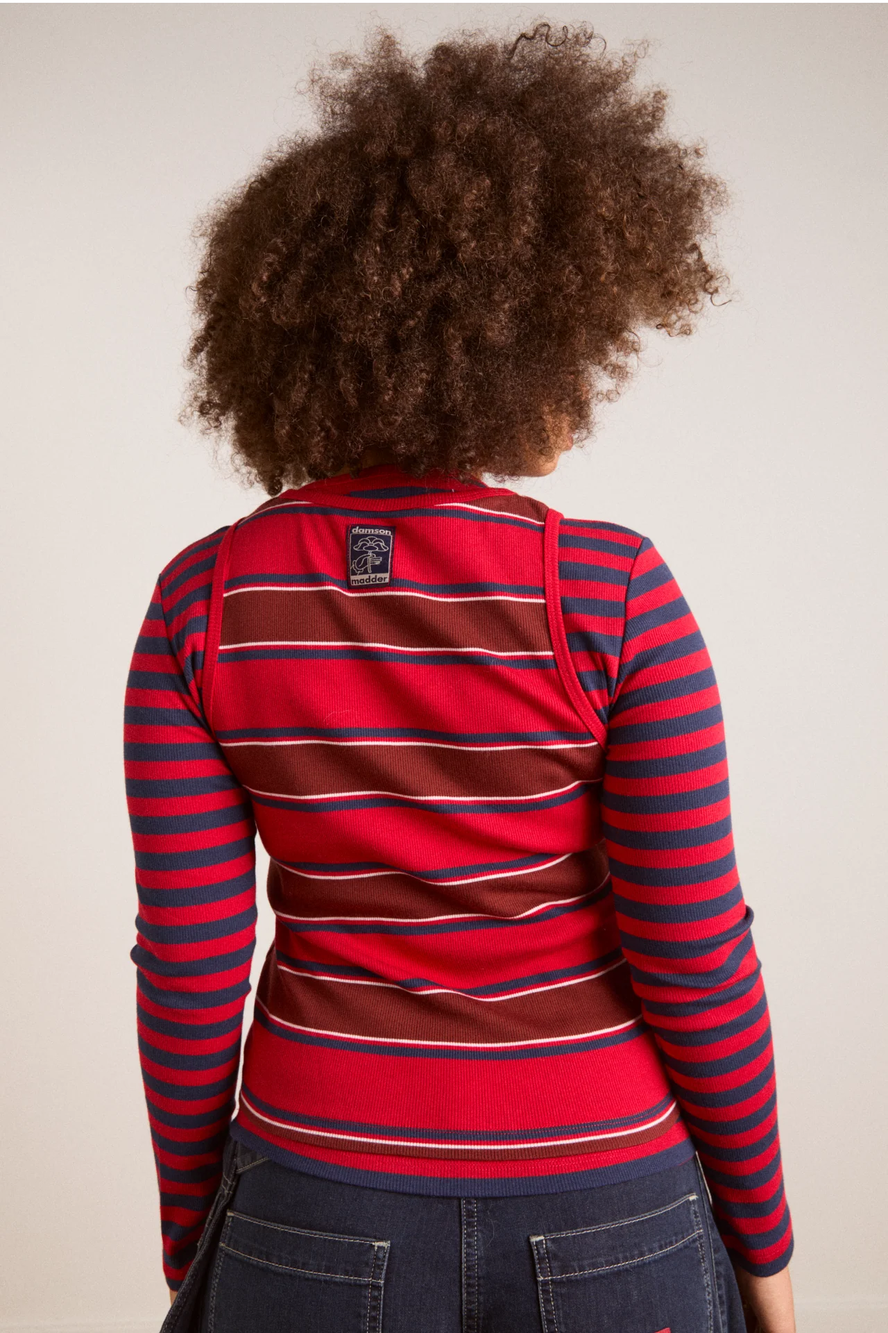 Manon Layered 2 In 1 Top - Red Stripe - Image 15