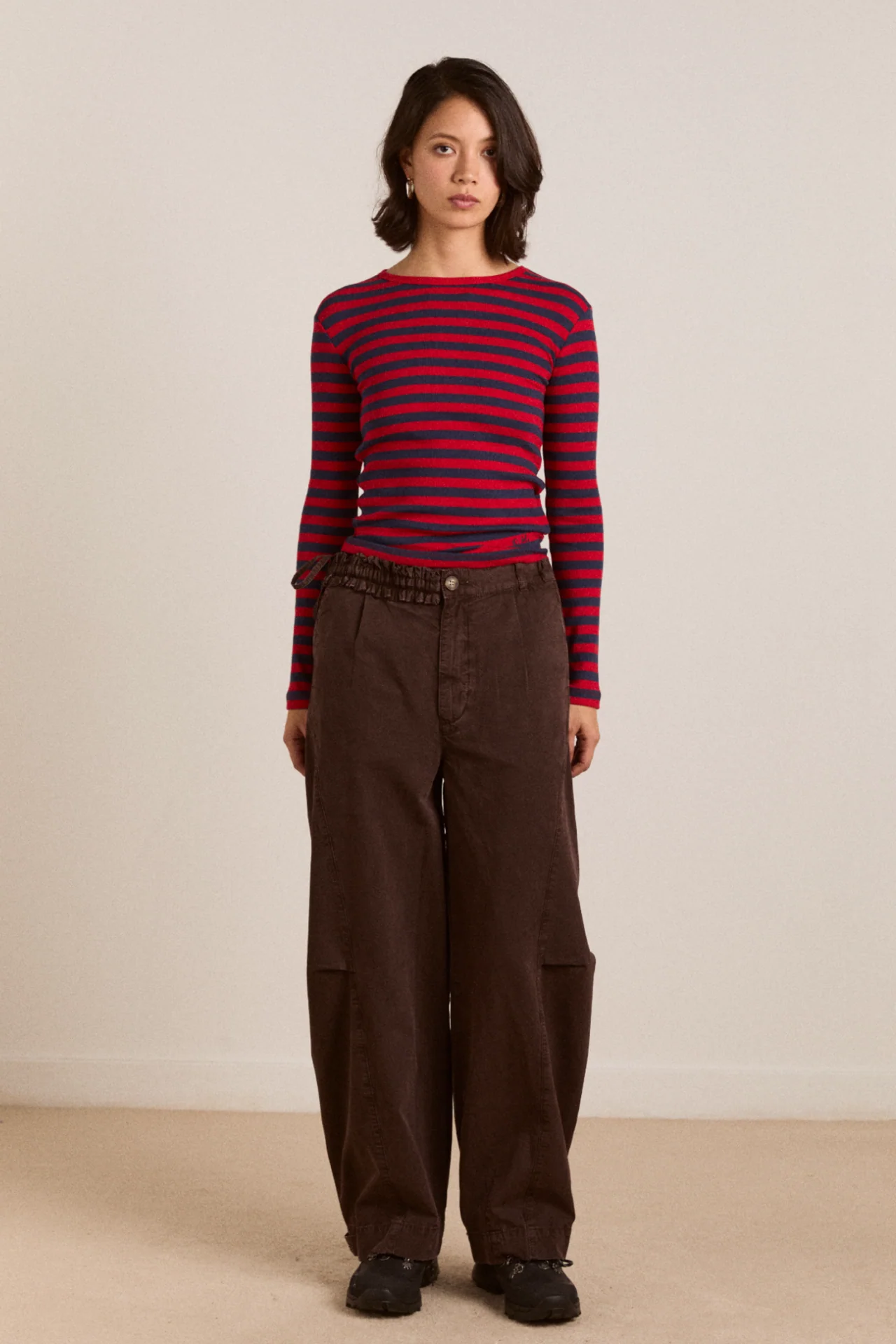 Manon Layered 2 In 1 Top - Red Stripe - Image 7