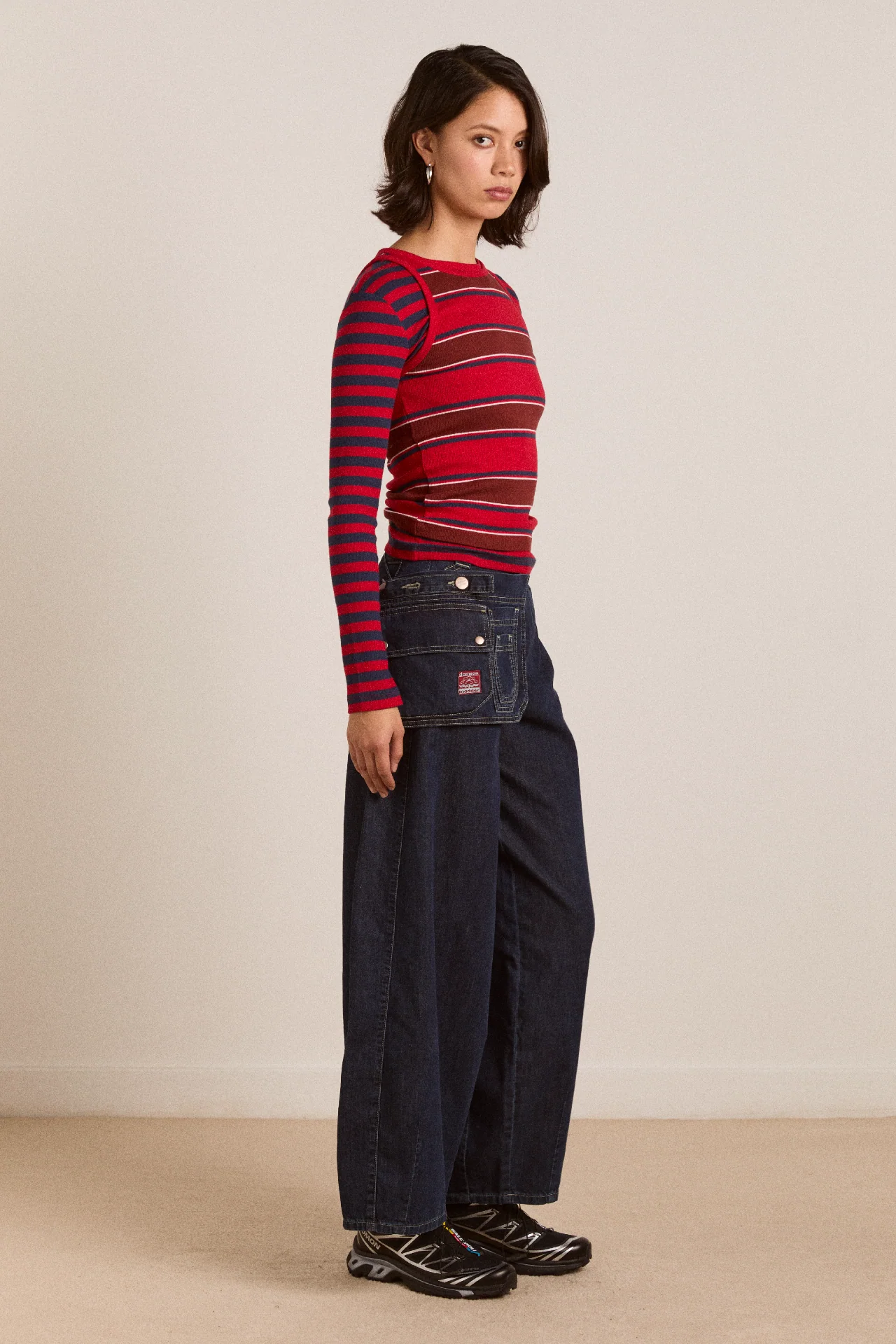 Manon Layered 2 In 1 Top - Red Stripe - Image 8