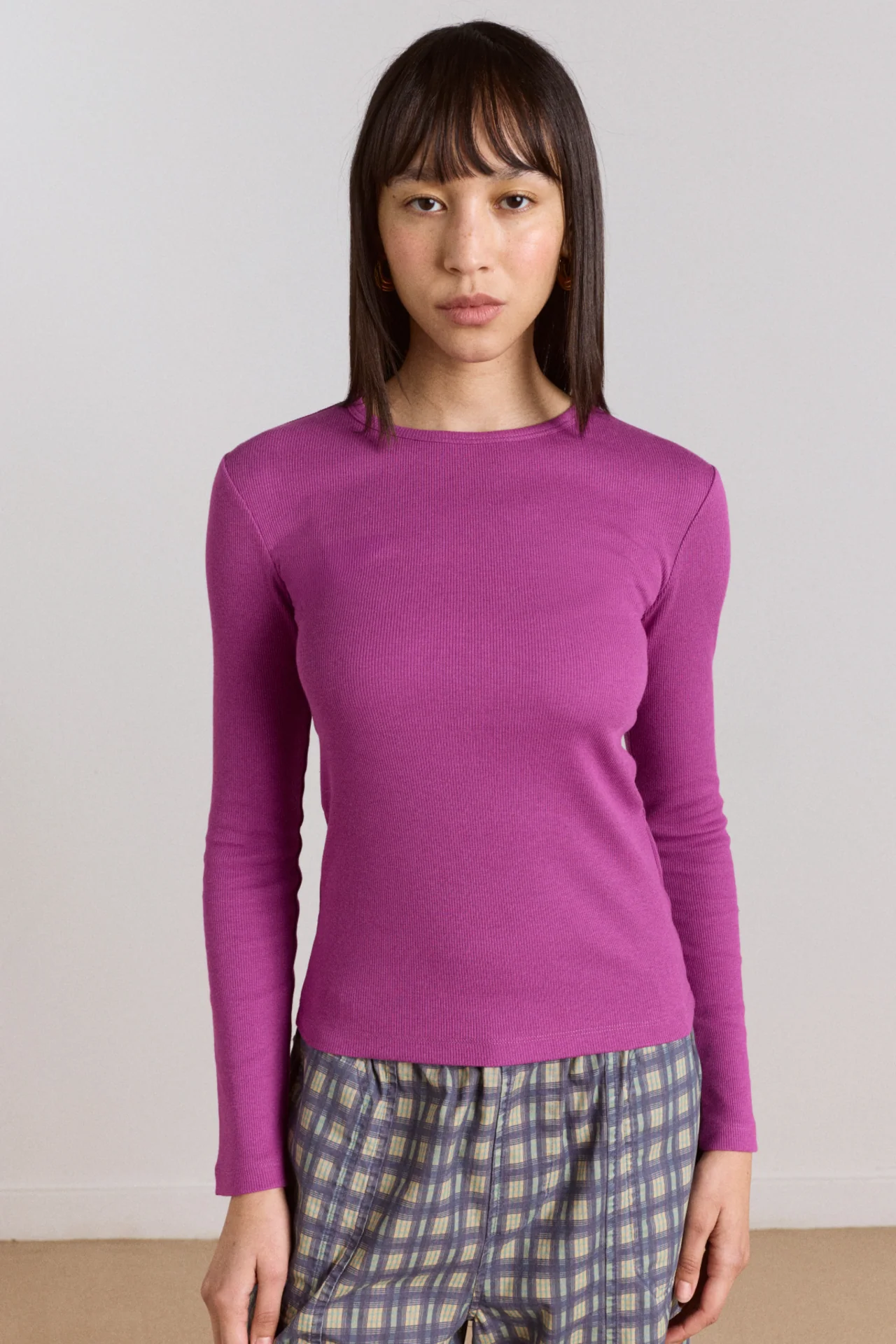 Manon Layered 2 In 1 Top - Choc/Magenta - Image 2