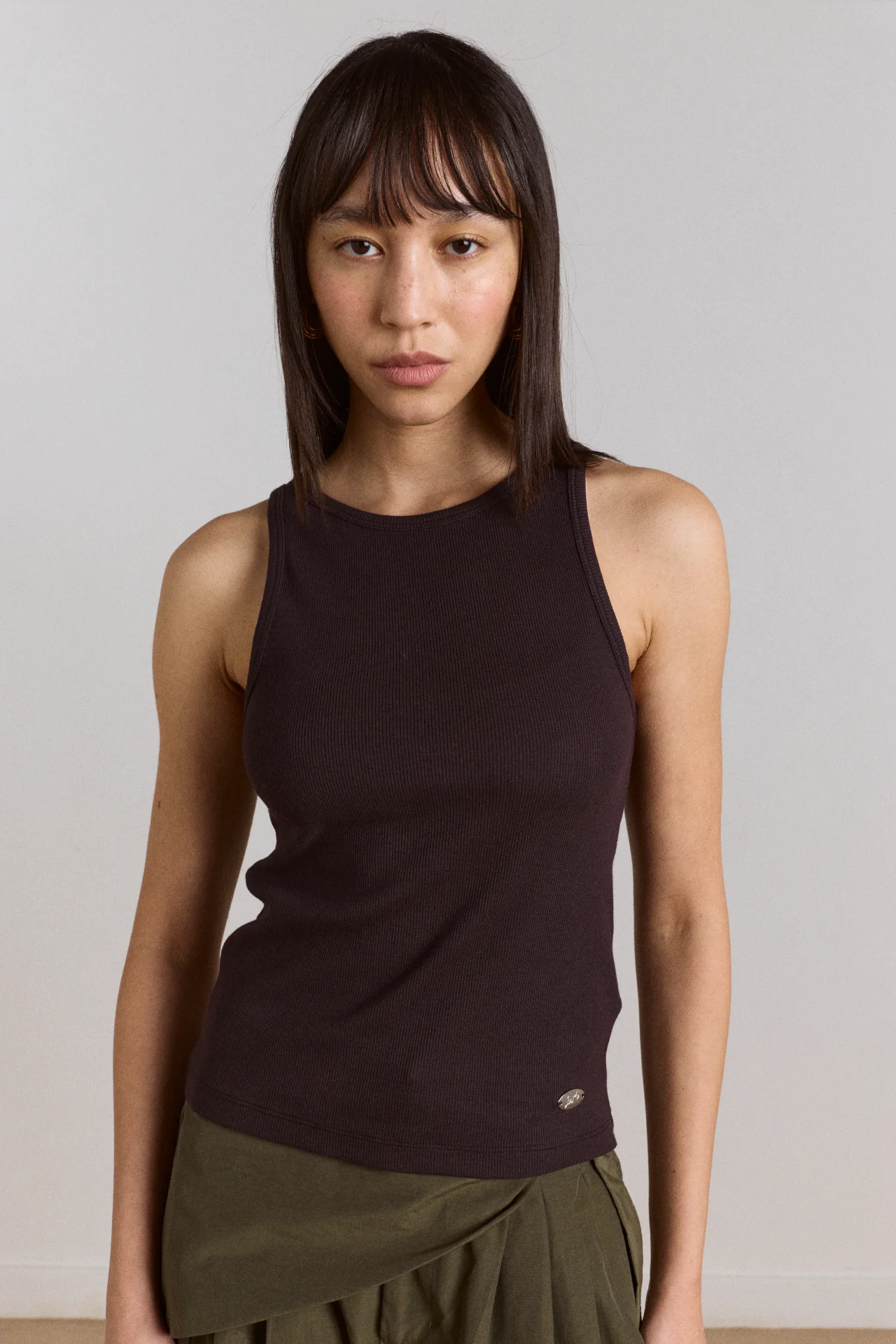 Manon Layered 2 In 1 Top - Choc/Magenta - Image 5