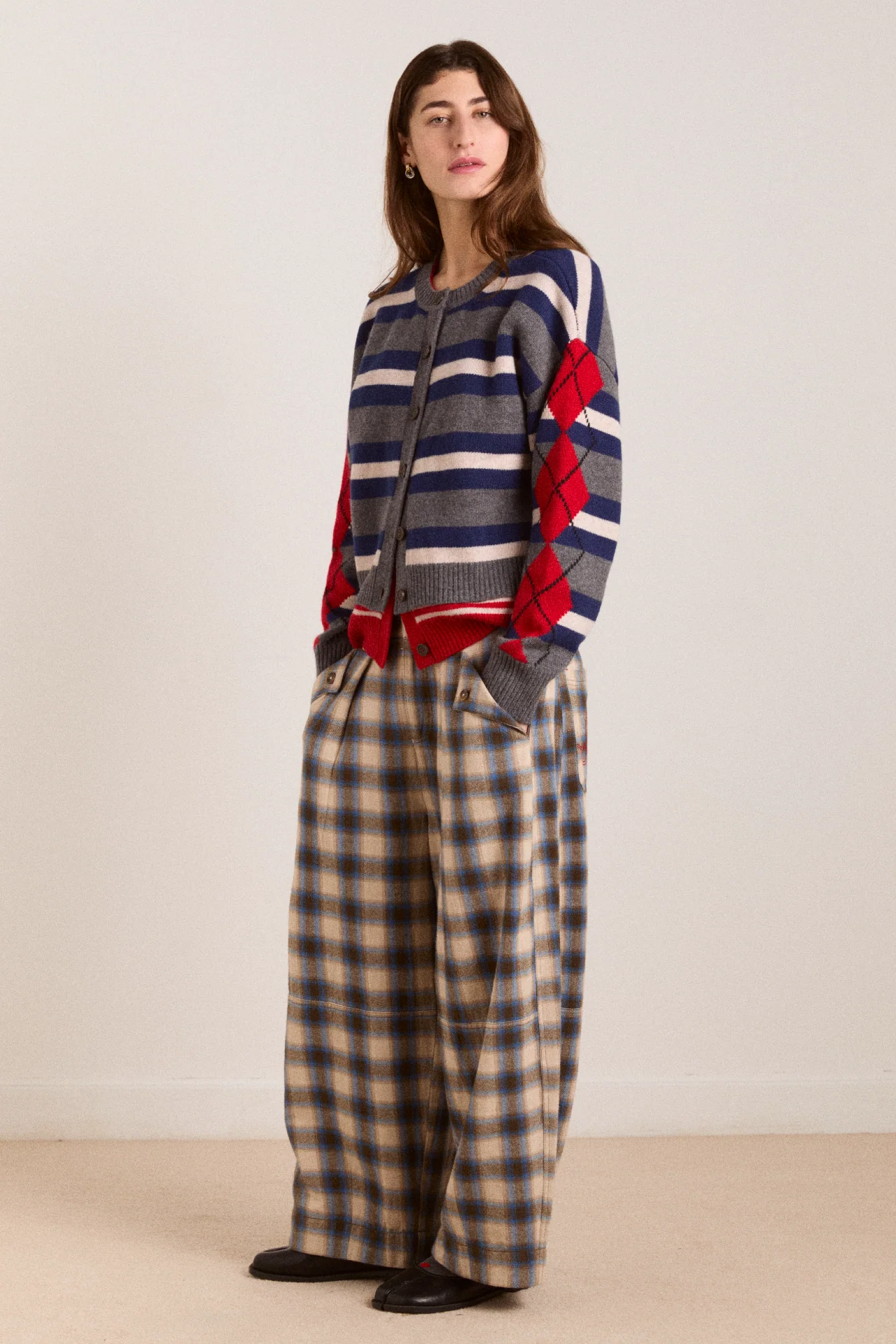 mara trouser - blur brushed check - Image 2