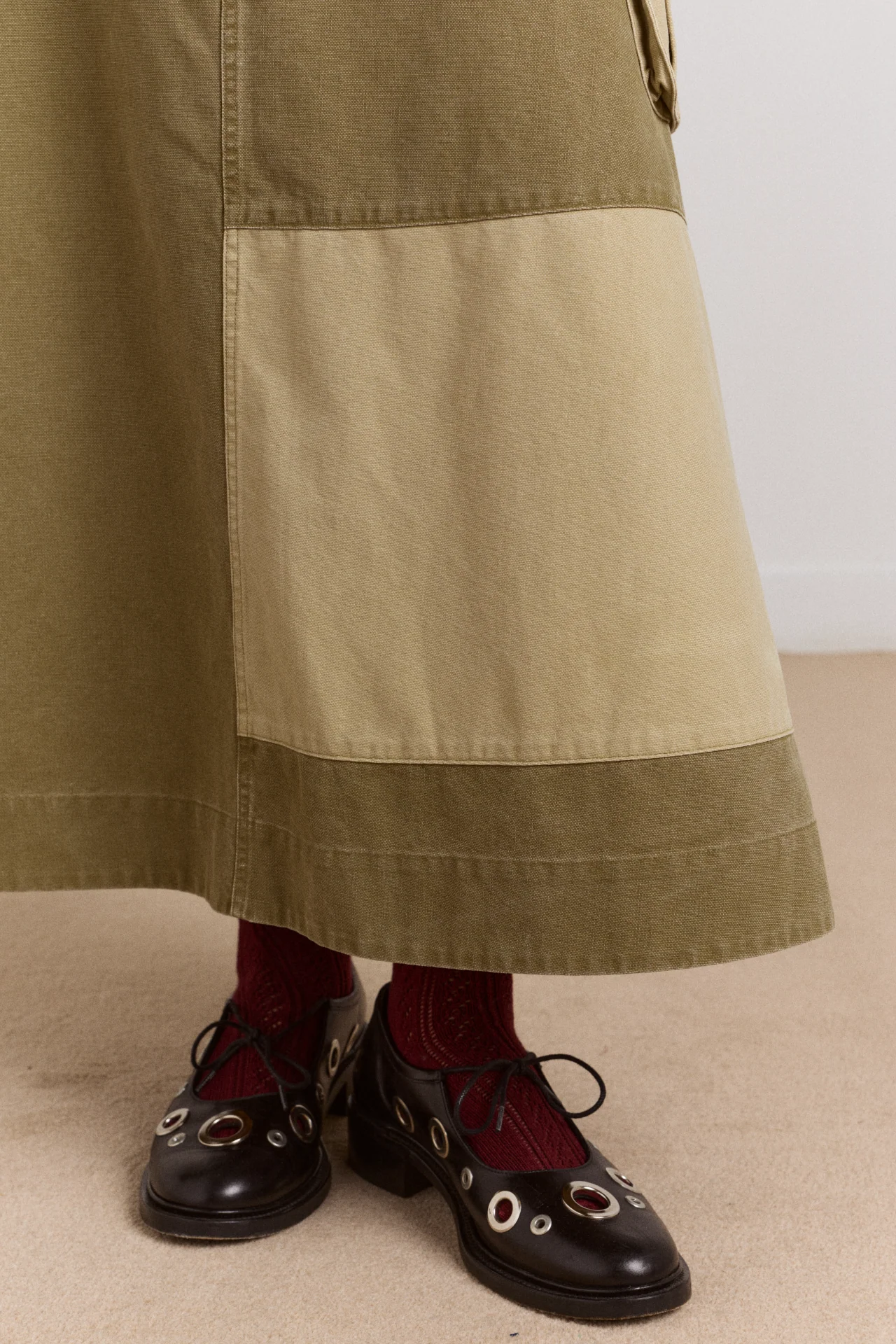 Marcelle Barn Midi Skirt - Olive - Image 11