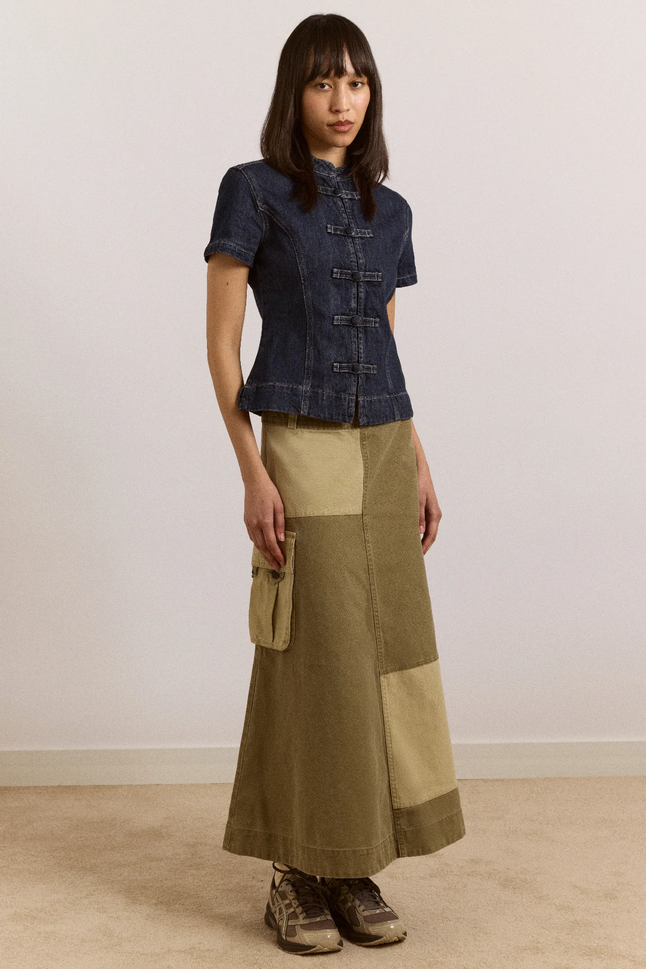 Marcelle Barn Midi Skirt - Olive - Image 3
