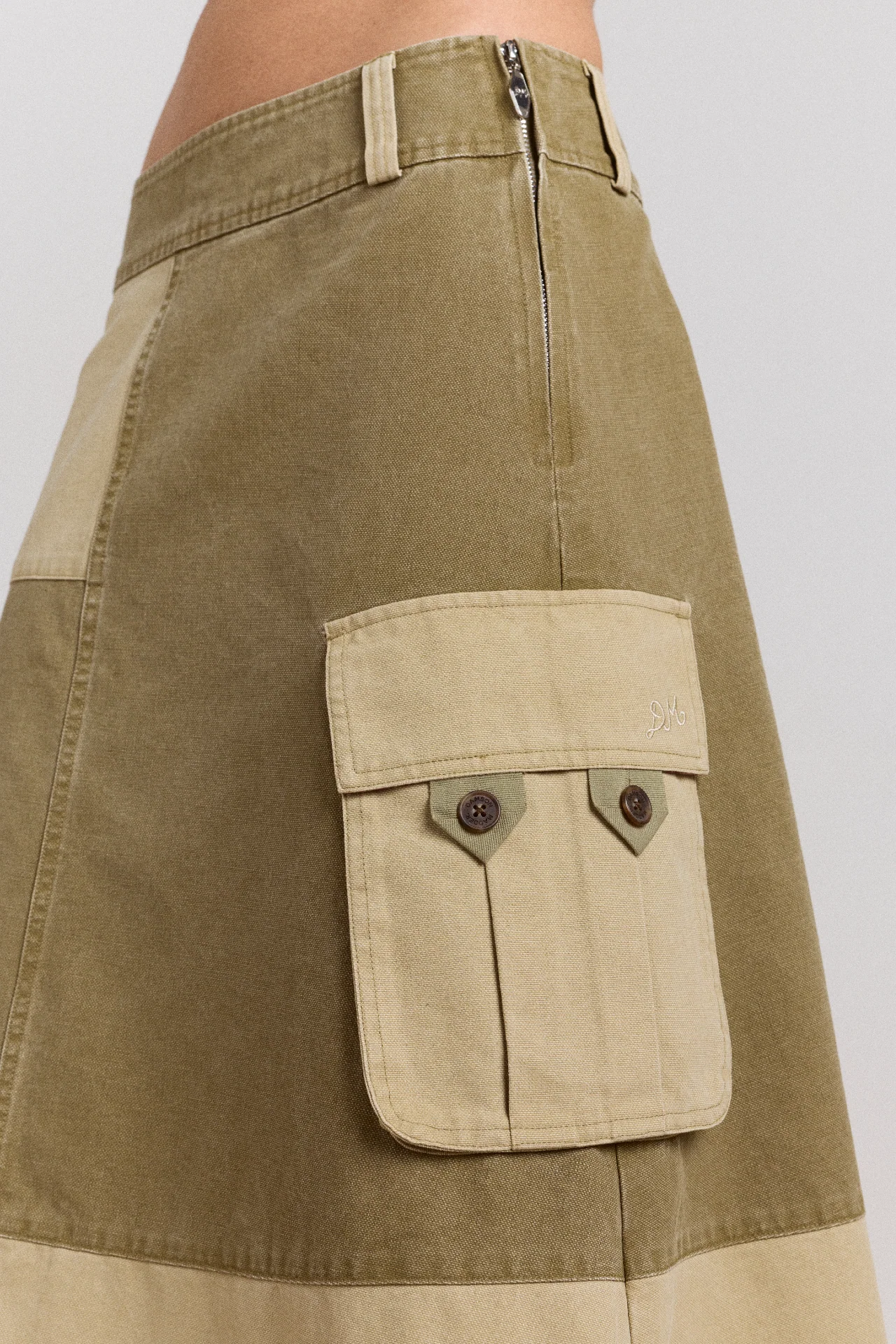 Marcelle Barn Midi Skirt - Olive - Image 9