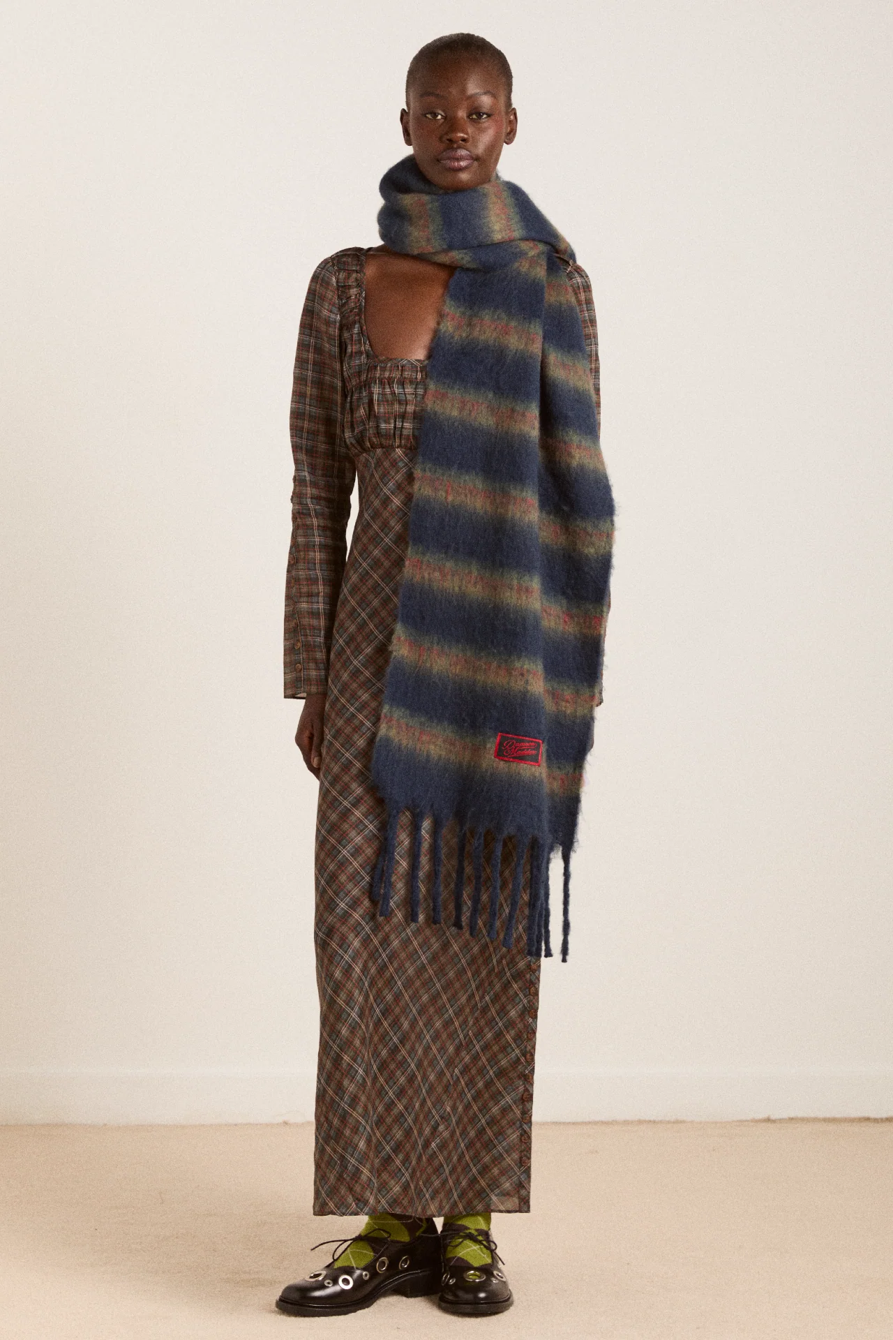 Marissa Sheer Midi Dress - Multi Check - Image 10