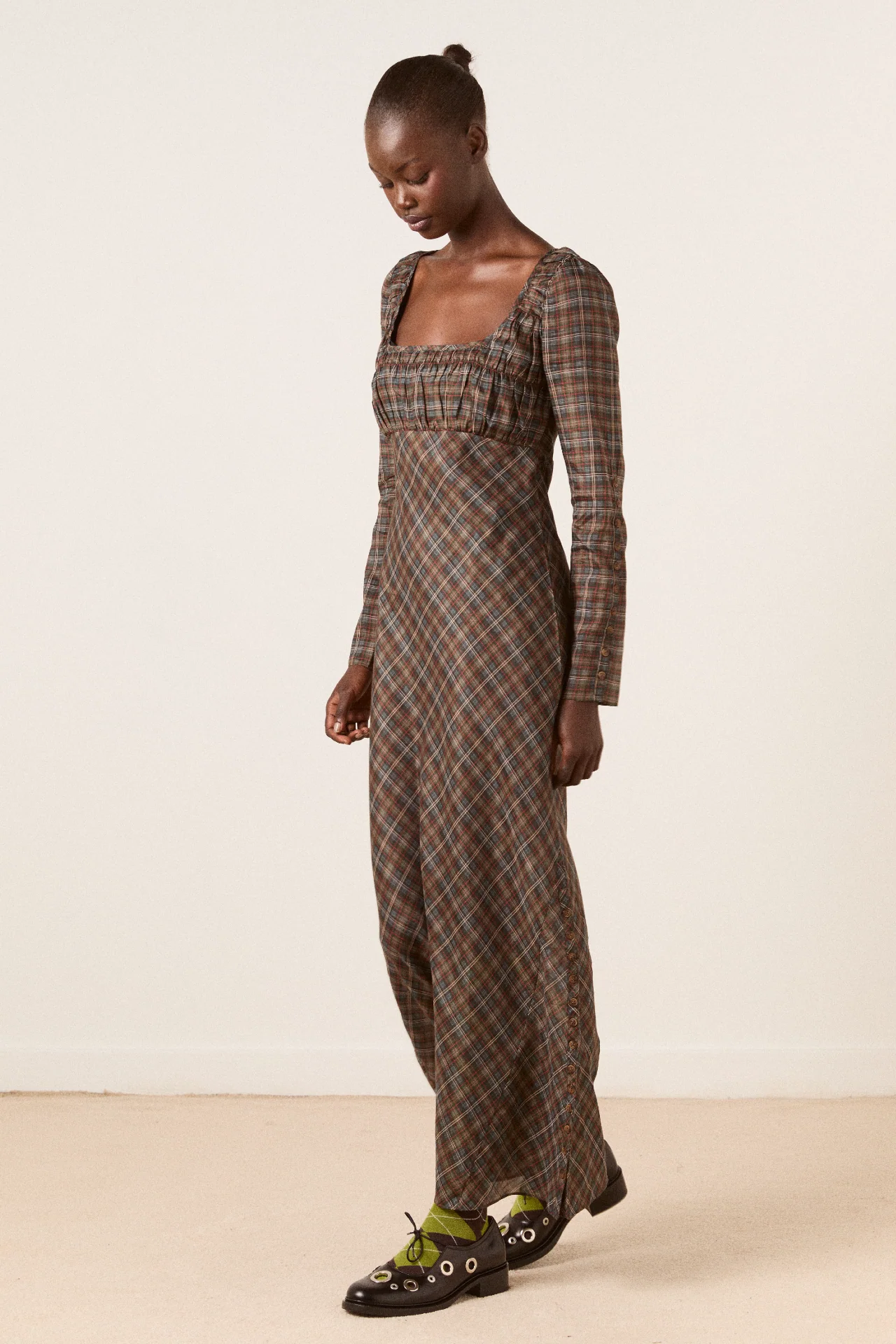 Marissa Sheer Midi Dress - Multi Check - Image 2