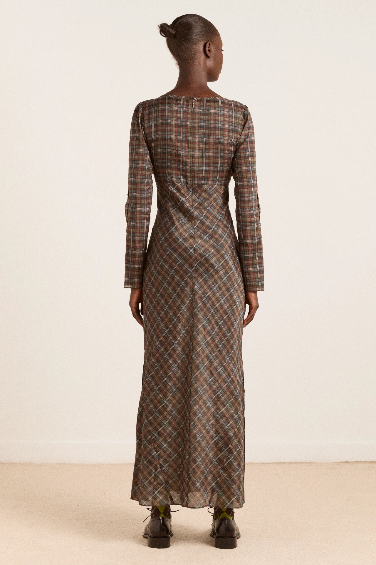 Marissa Sheer Midi Dress - Multi Check - Image 3