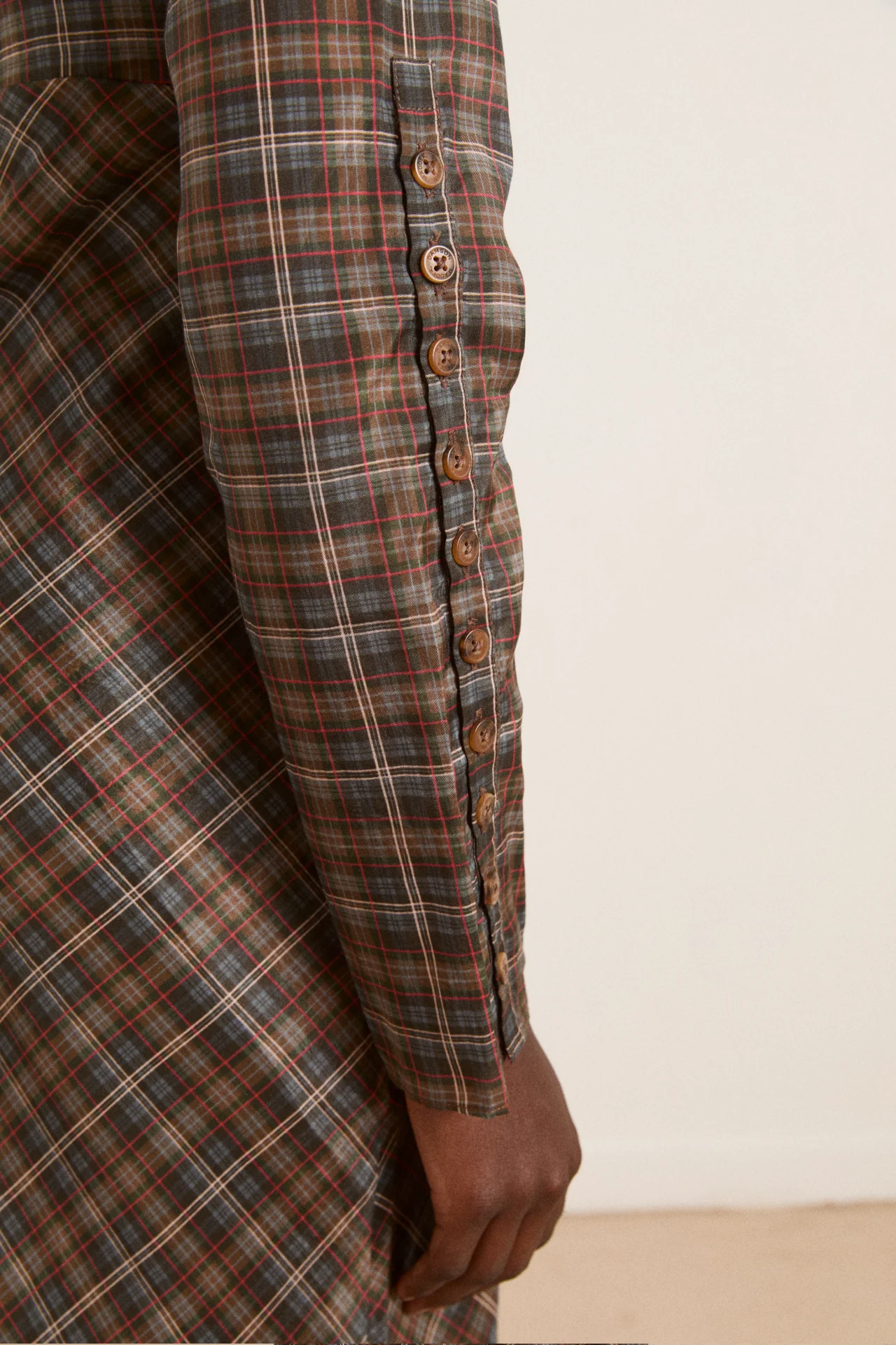 Marissa Sheer Midi Dress - Multi Check - Image 6
