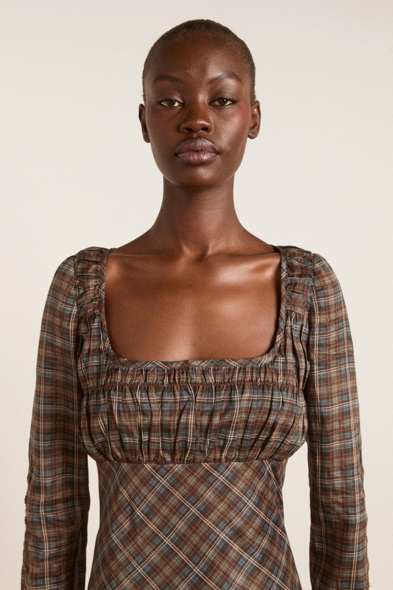 Marissa Sheer Midi Dress - Multi Check - Image 8