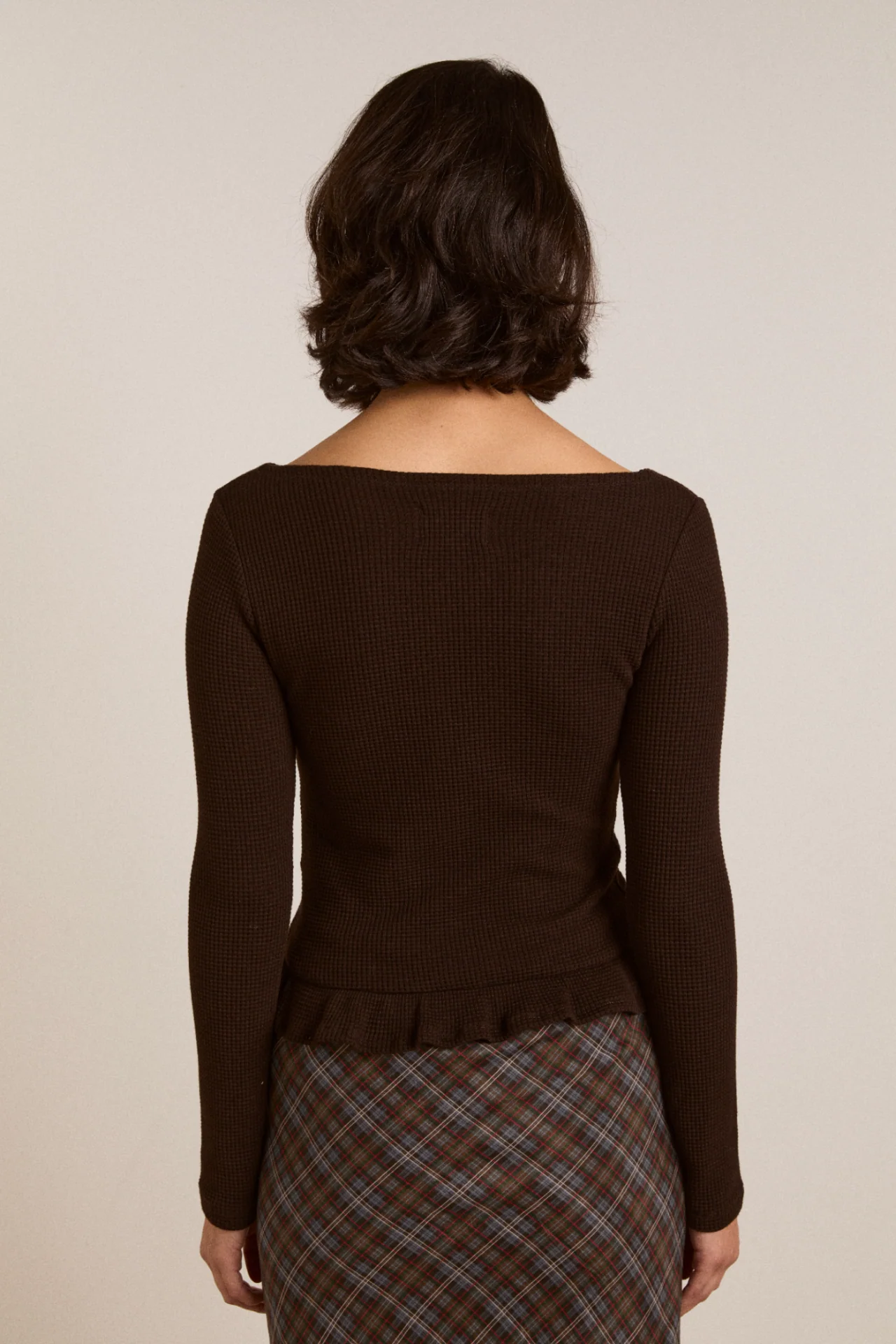Marjorie Waffle Top - Brown - Image 10