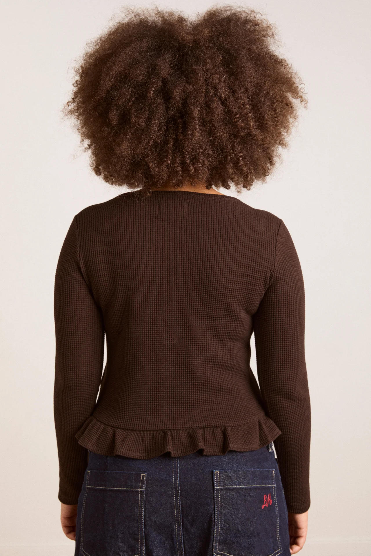 Marjorie Waffle Top - Brown - Image 12