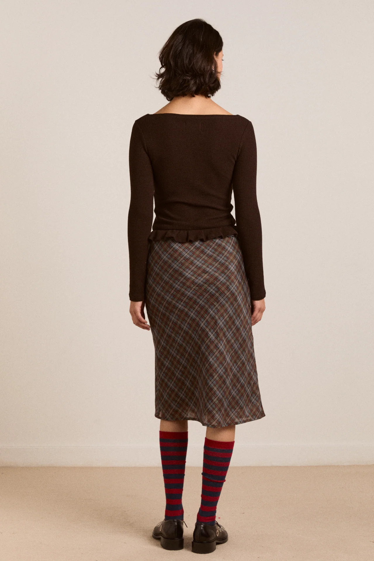 Marjorie Waffle Top - Brown - Image 6