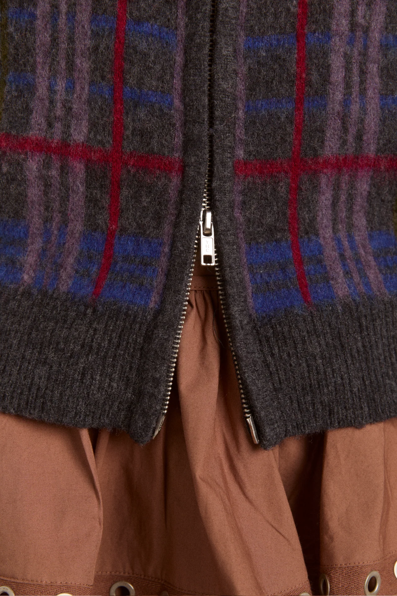 Minah Merino Wool Cardigan - Brushed Check - Image 8