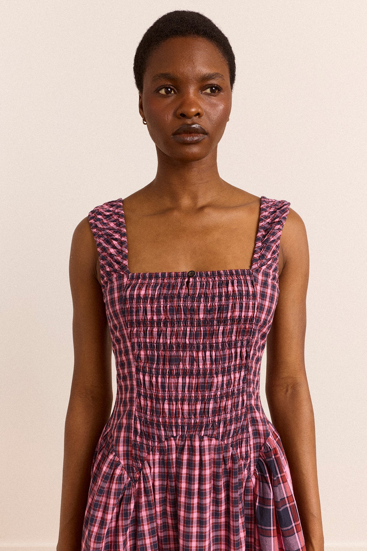 Molly Midi Dress - Magenta Check - Image 6