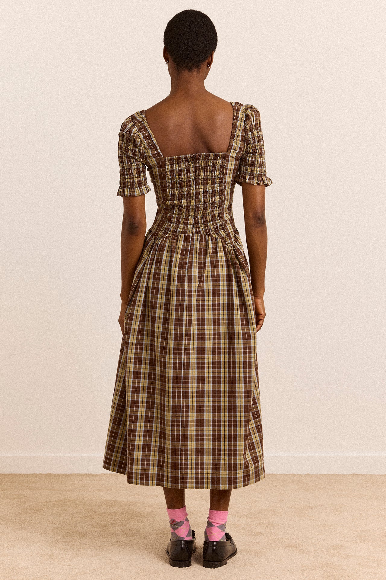 Molly Midi Dress - Cocoa Check - Image 3