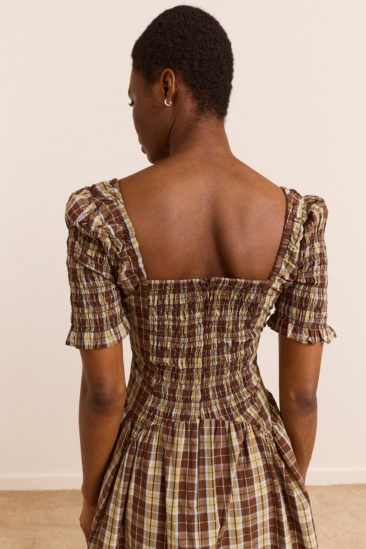 Molly Midi Dress - Cocoa Check - Image 5
