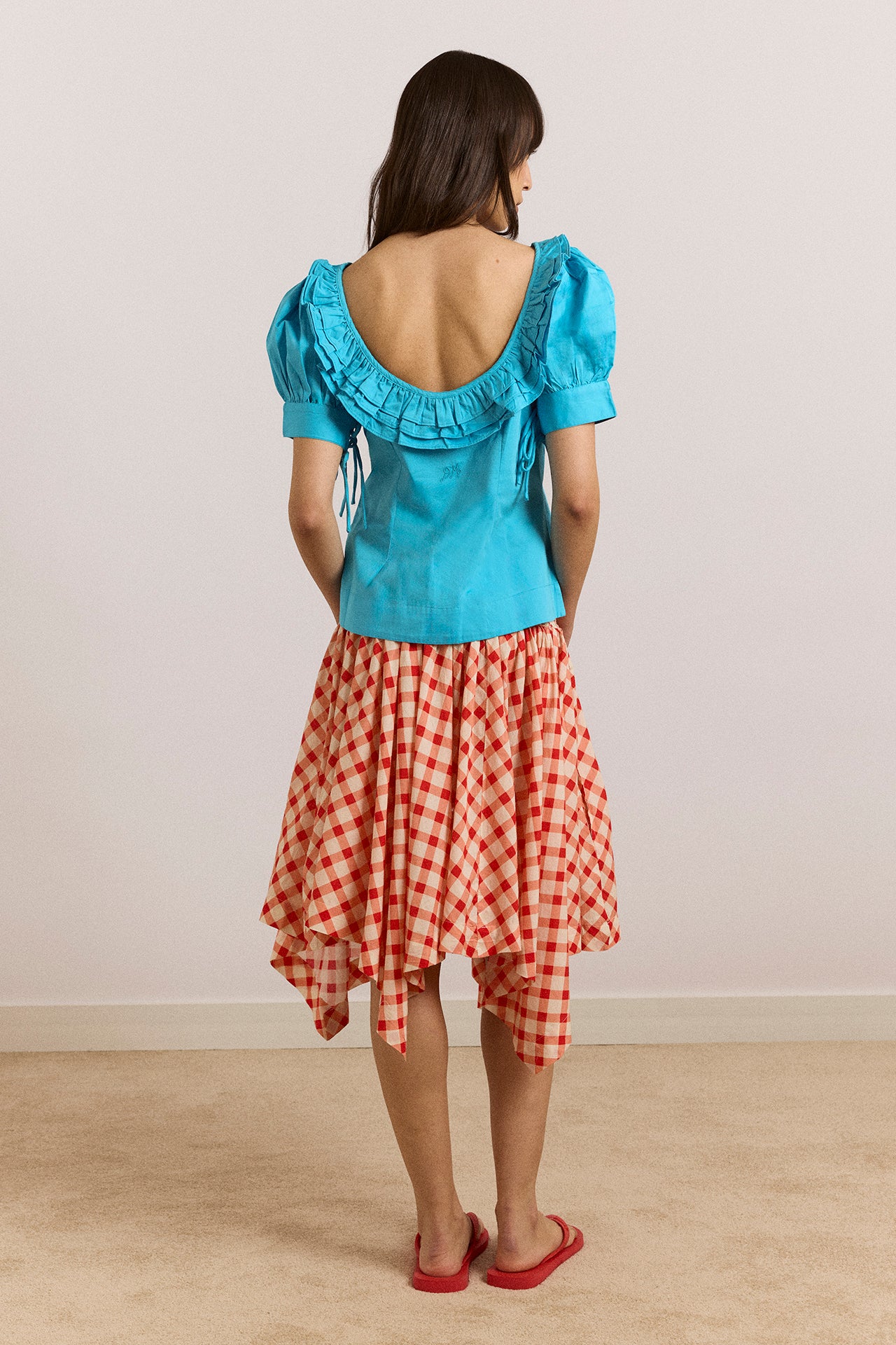 Lilo Hanky Hem Multiwear Skirt/Dress- Red Gingham - Image 11