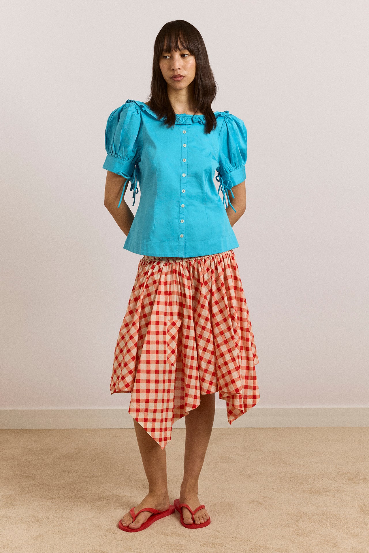 Lilo Hanky Hem Multiwear Skirt/Dress- Red Gingham - Image 6