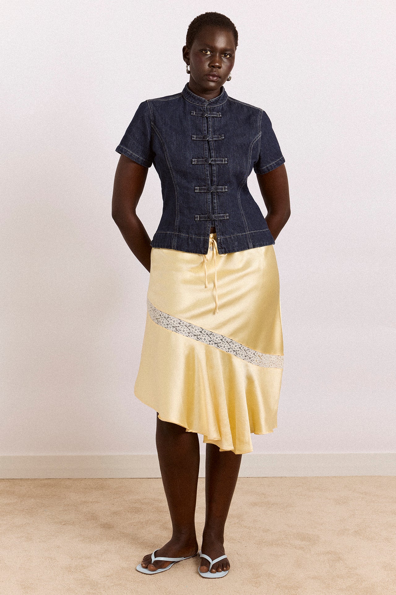 nelly button trim top - indigo - Image 3
