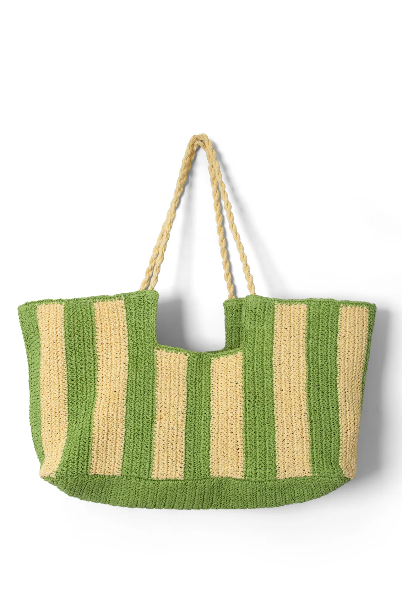 Orla Oversized Raffia Beach Bag - Apple Stripe - Image 8