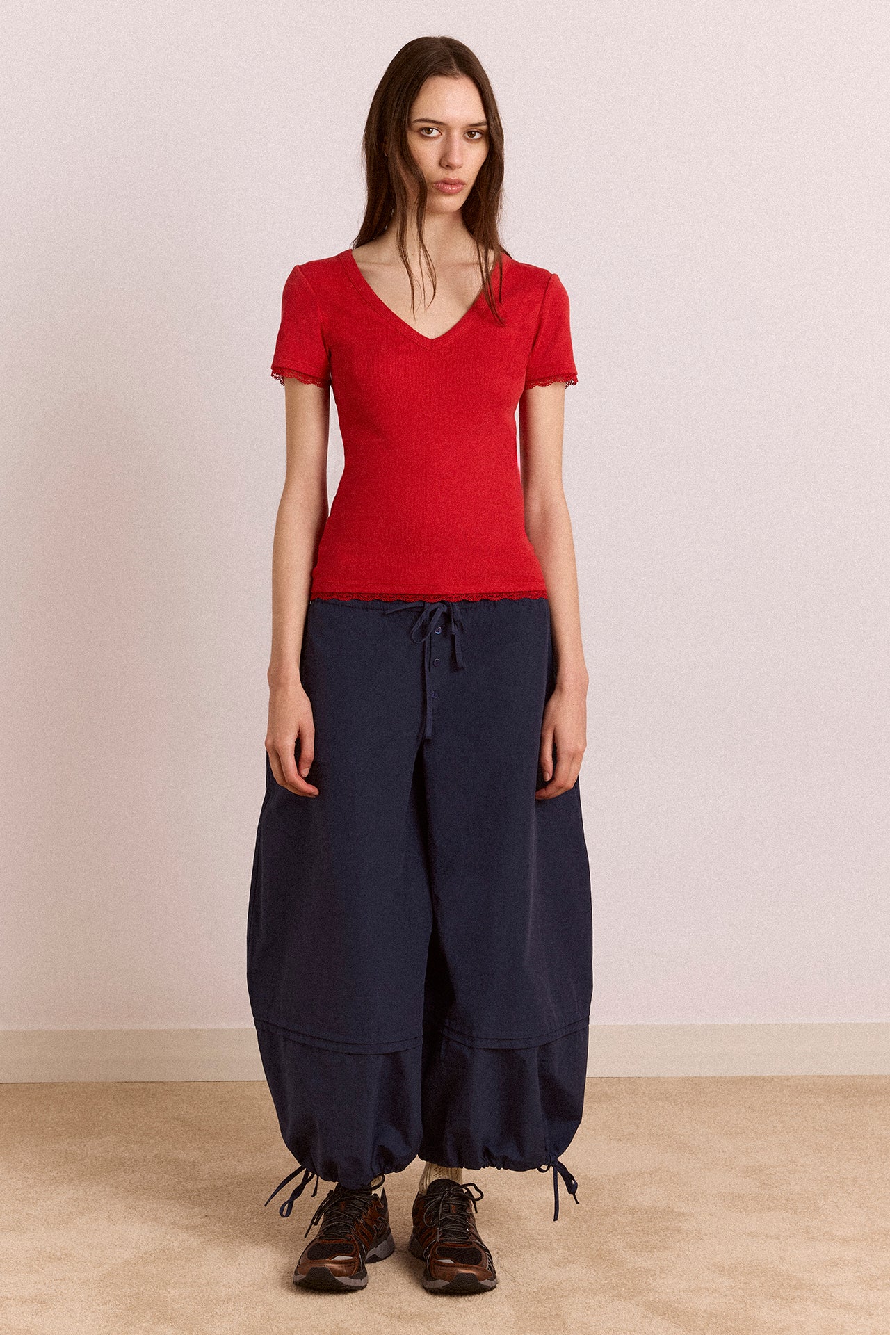 paige v-neck tee - red - Image 2