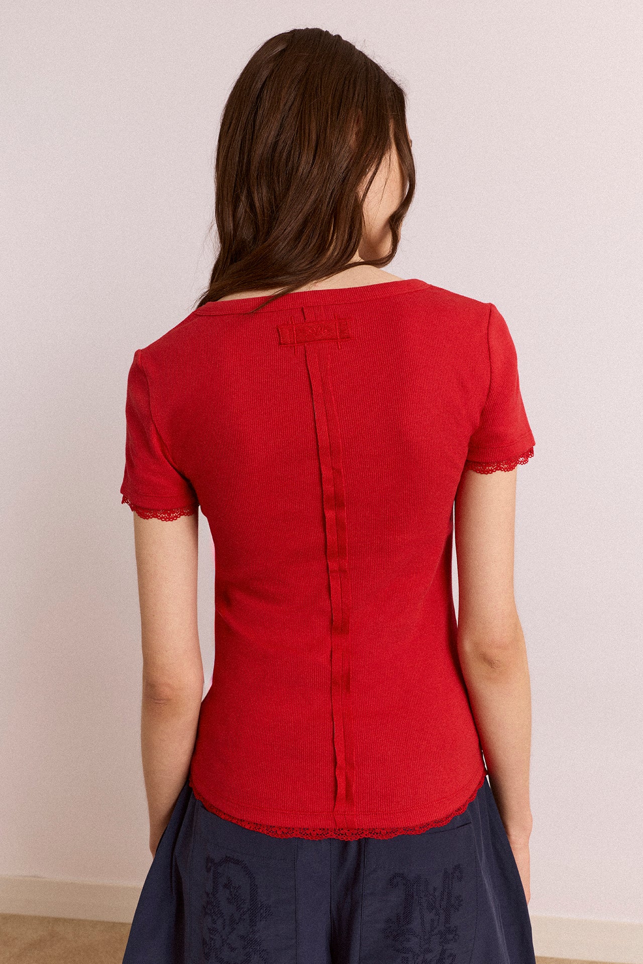 paige v-neck tee - red - Image 6