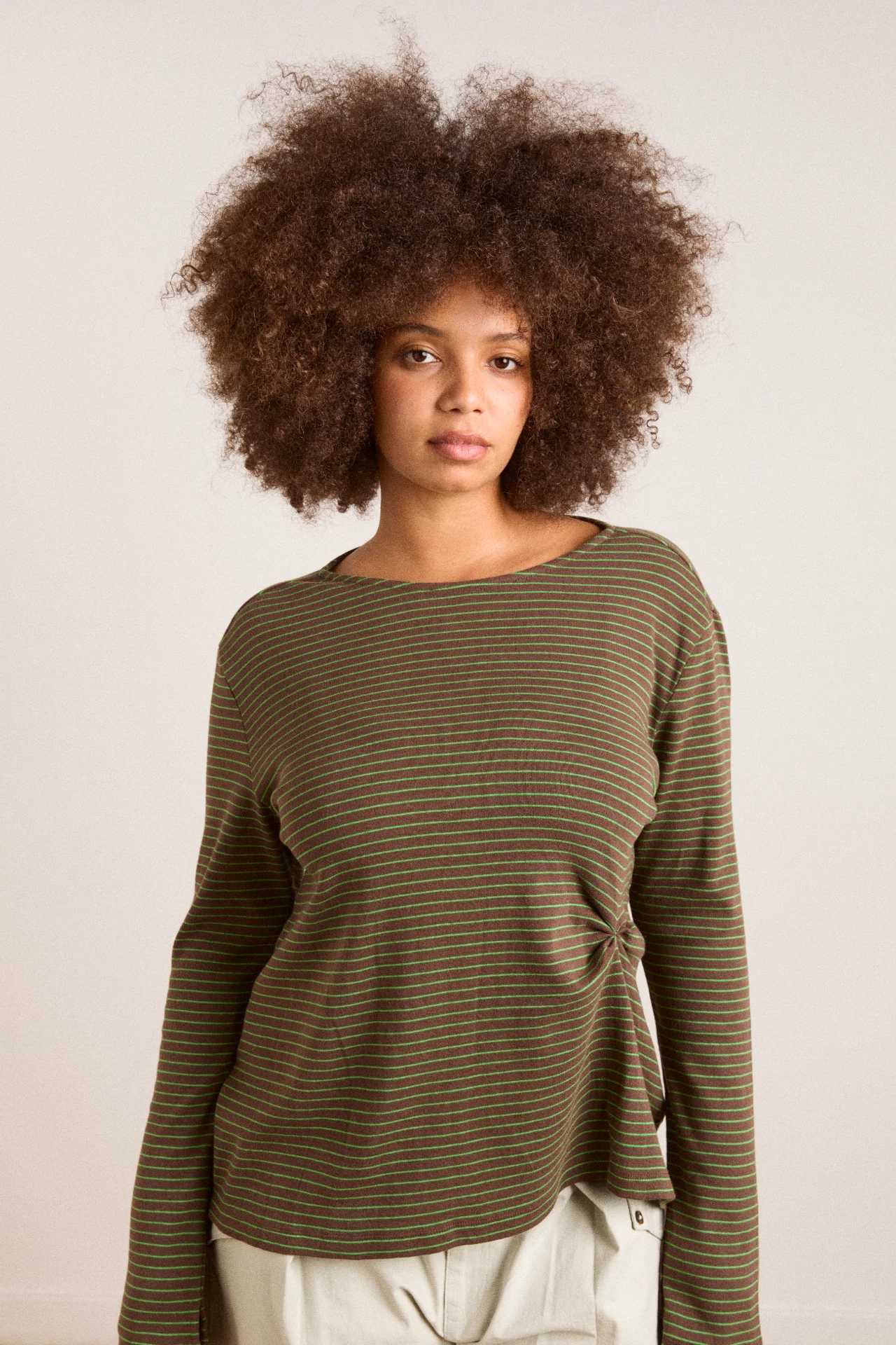Raelynn Tee - Green Stripe - Image 2