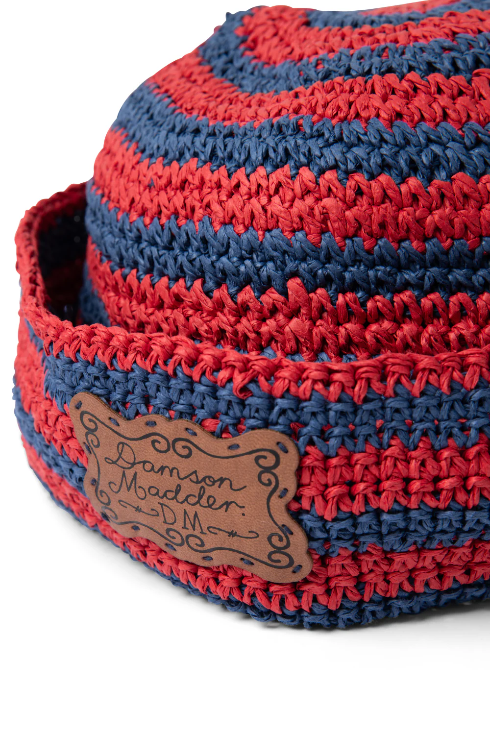 Raffia Sailor Hat - Red & Navy Stripe - Image 6