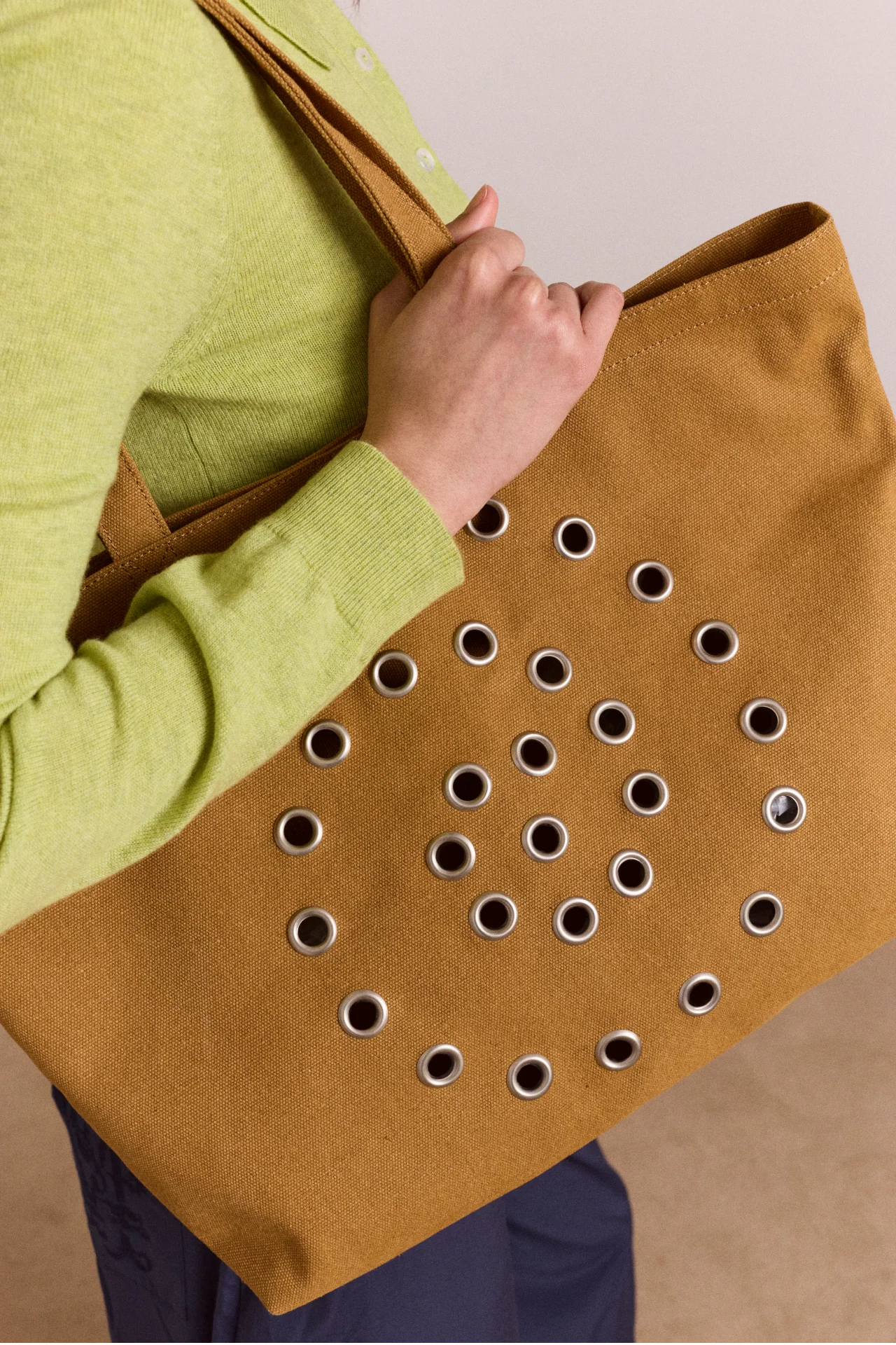 Raine Swirly Eyelet Tote Bag - Toffee - Image 5
