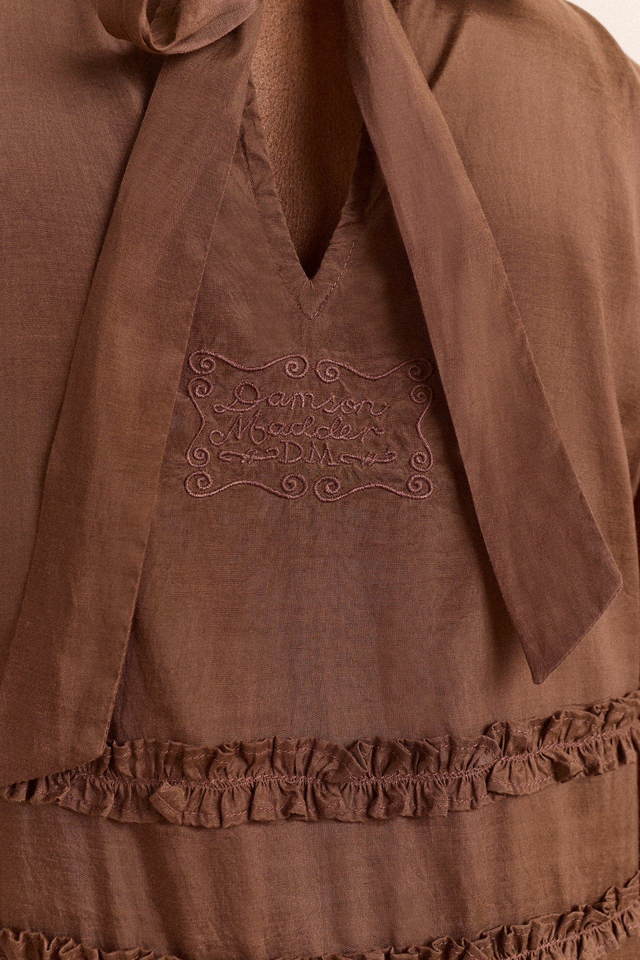 Reed Ruffle Mini Dress - Sheer Choc - Image 9