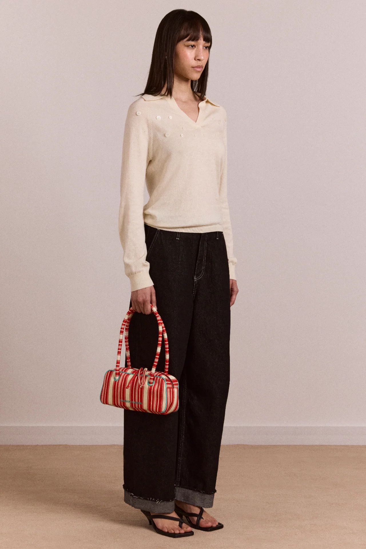Renne Bowler Bag - Cherry Deck Chair Stripe - Image 3
