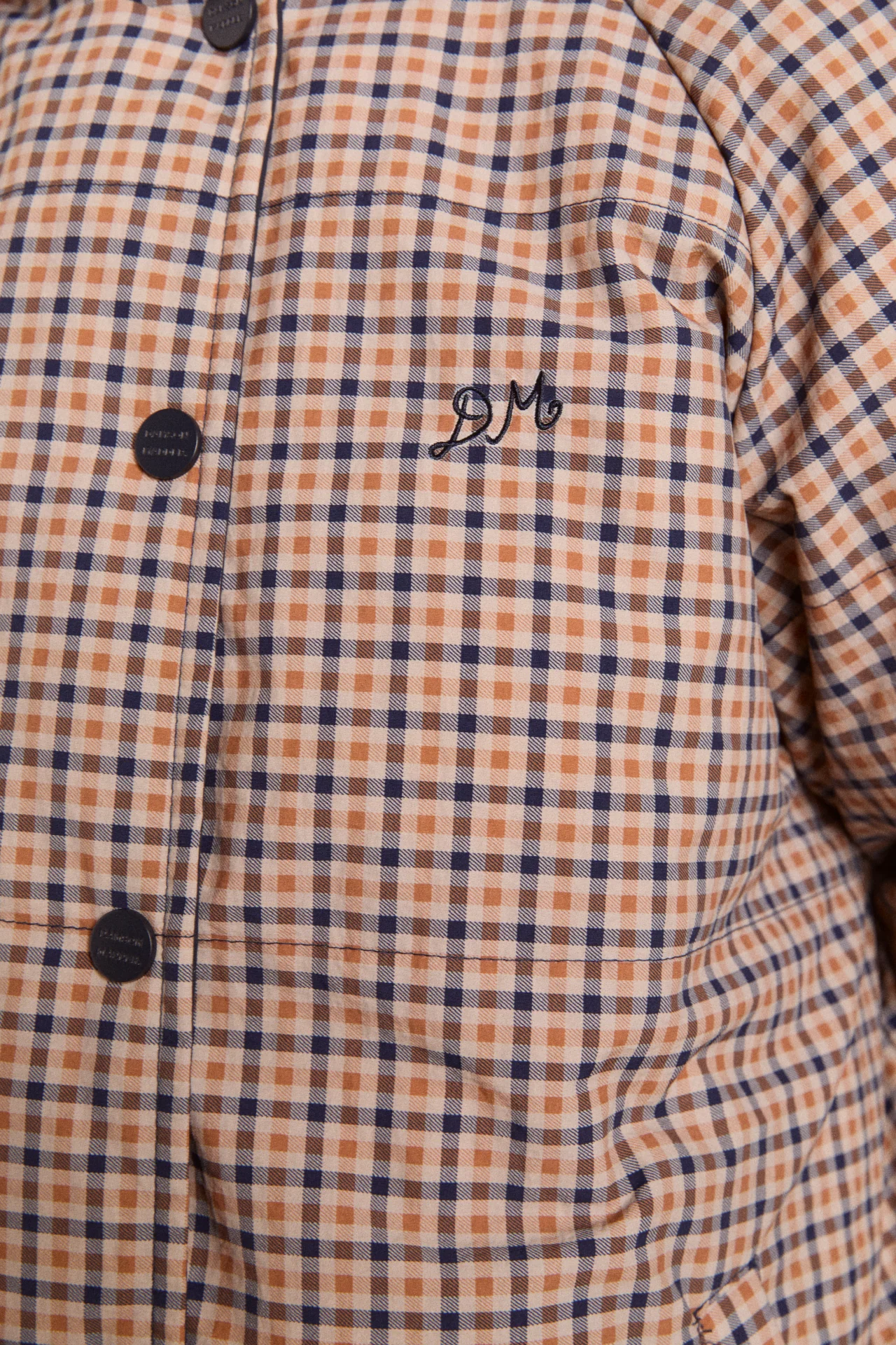 Reversible Opal Puffer - Navy & Check - Image 14
