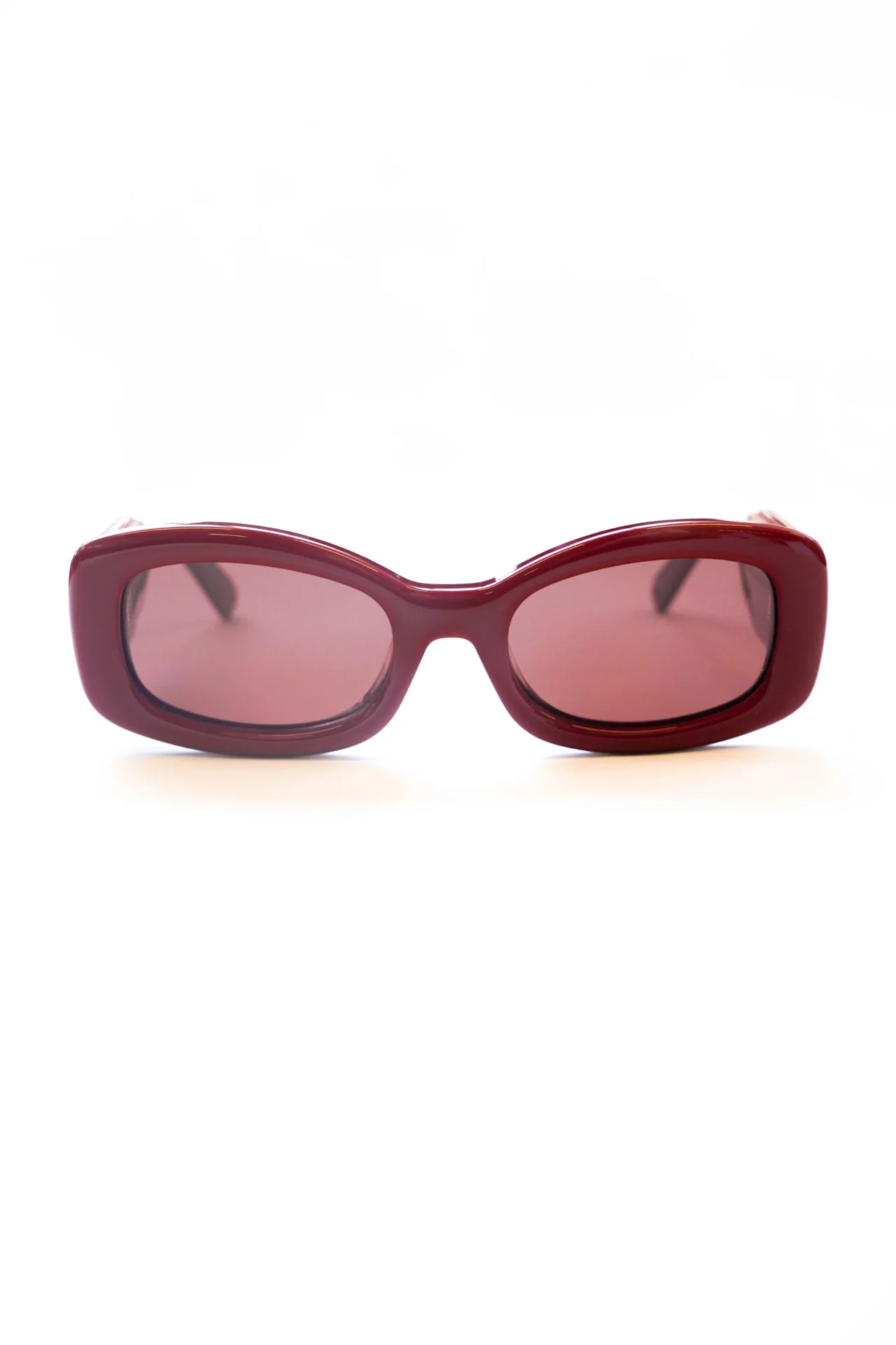 Round Square Sunglasses With Charm Detail - Red - Image 6
