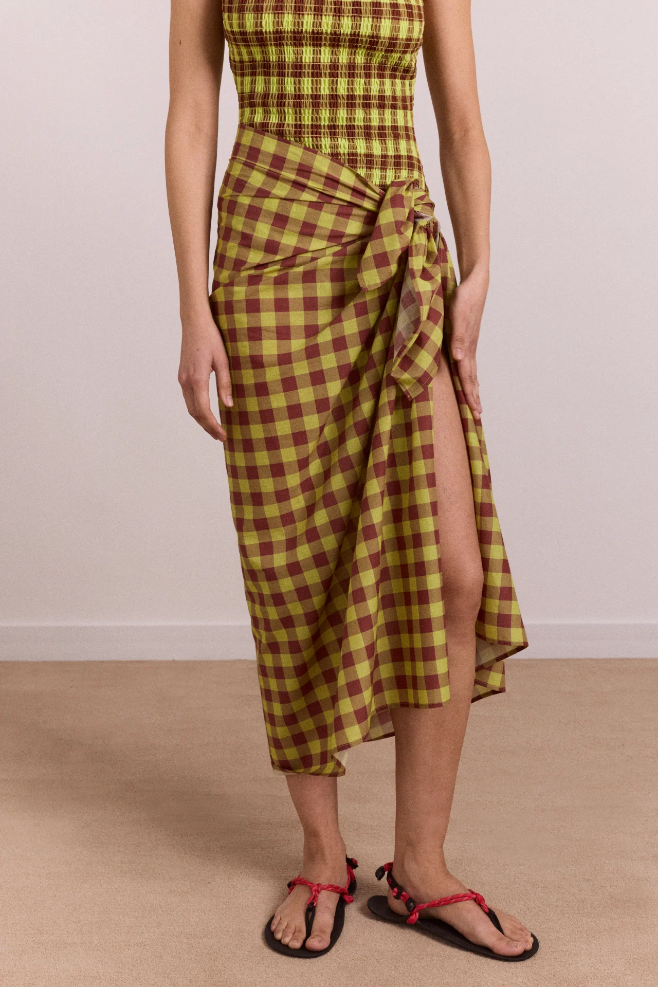 Sarong - Avo Choc Gingham - Image 2