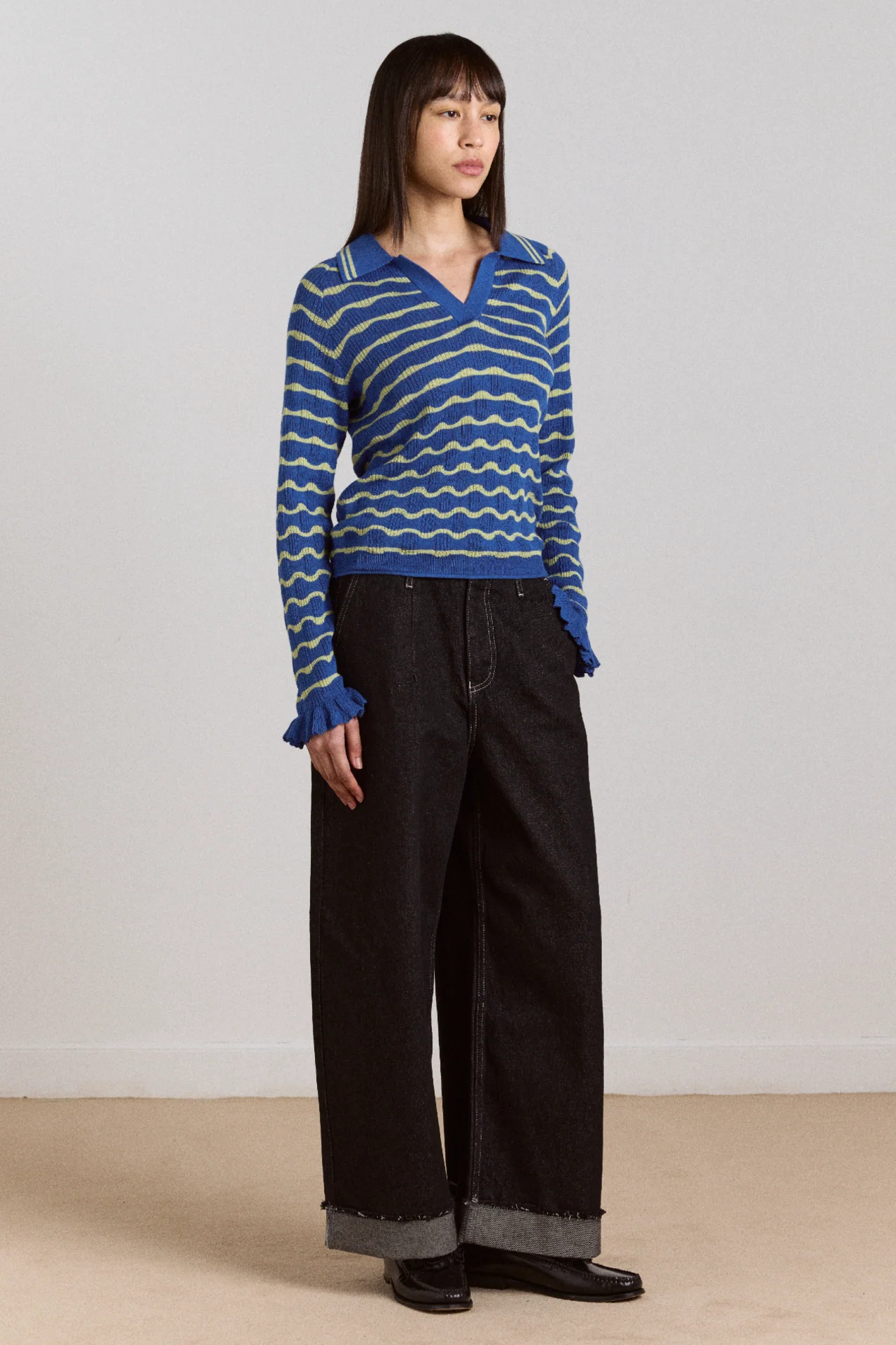 Silvia Polo Knitted Top - Blue Mint - Image 2