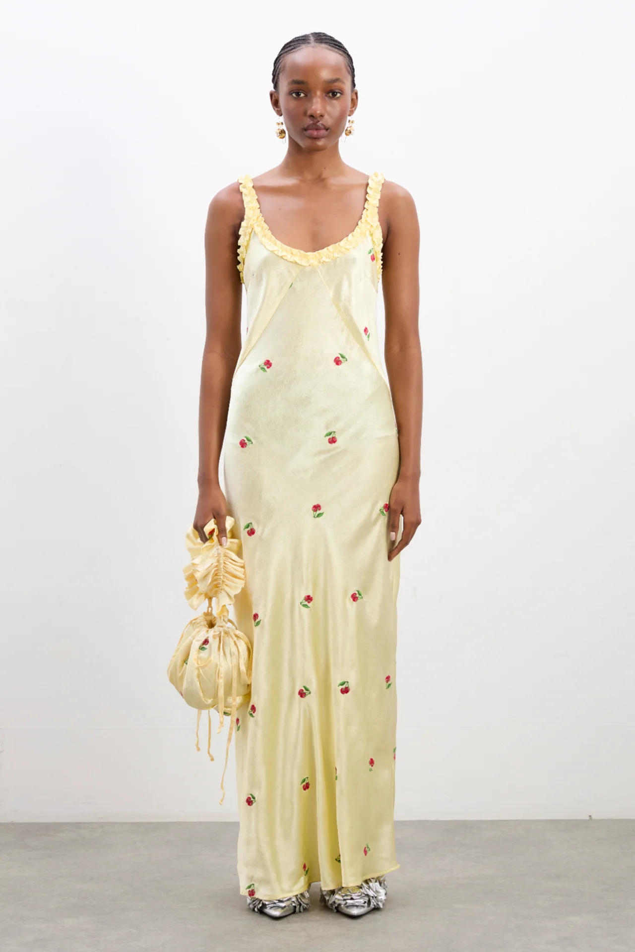 Simone Slip Midi Dress - Butter Yellow - Image 3