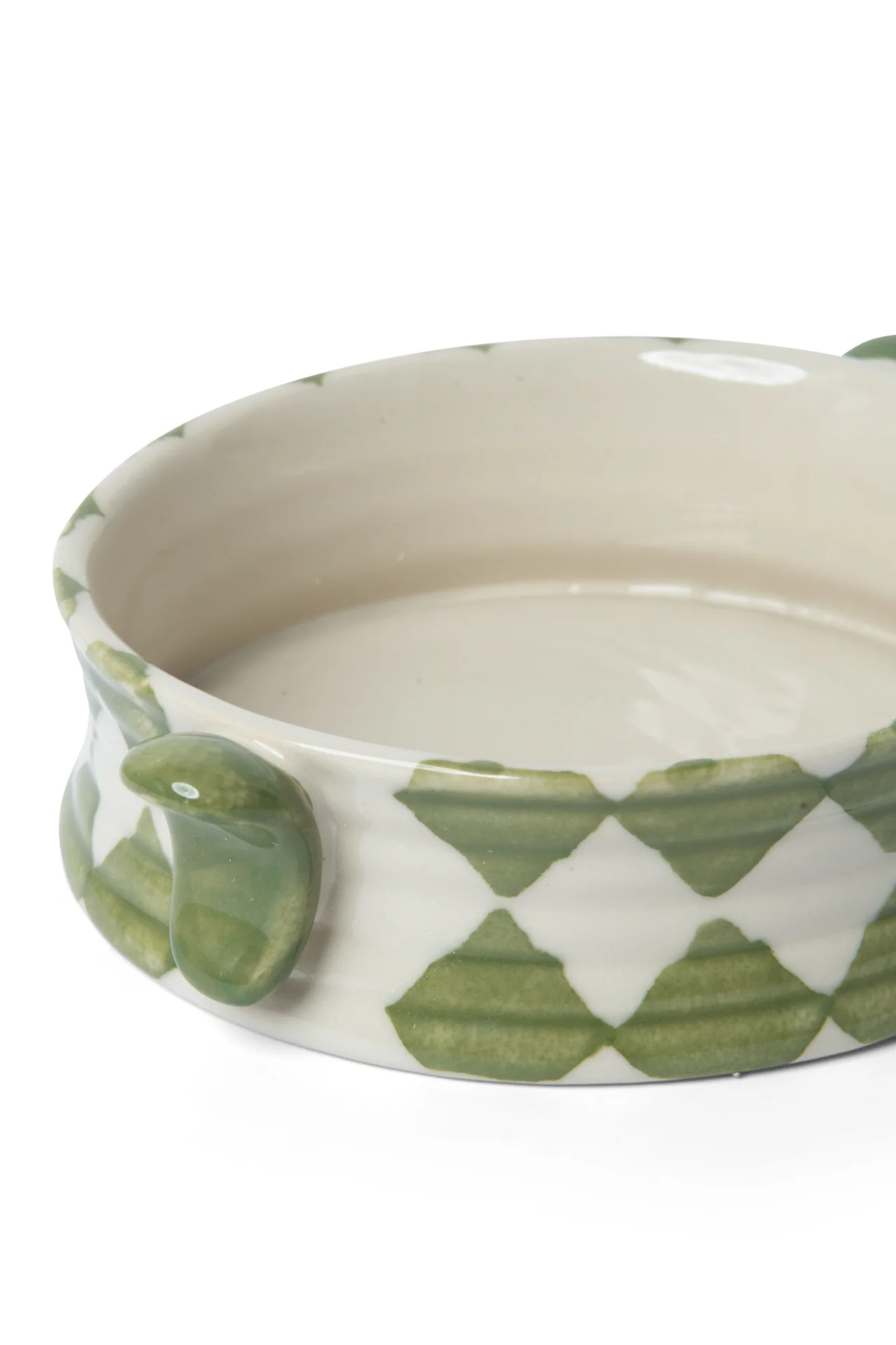 Hand Painted Snack Bowl- Green Check - Image 9