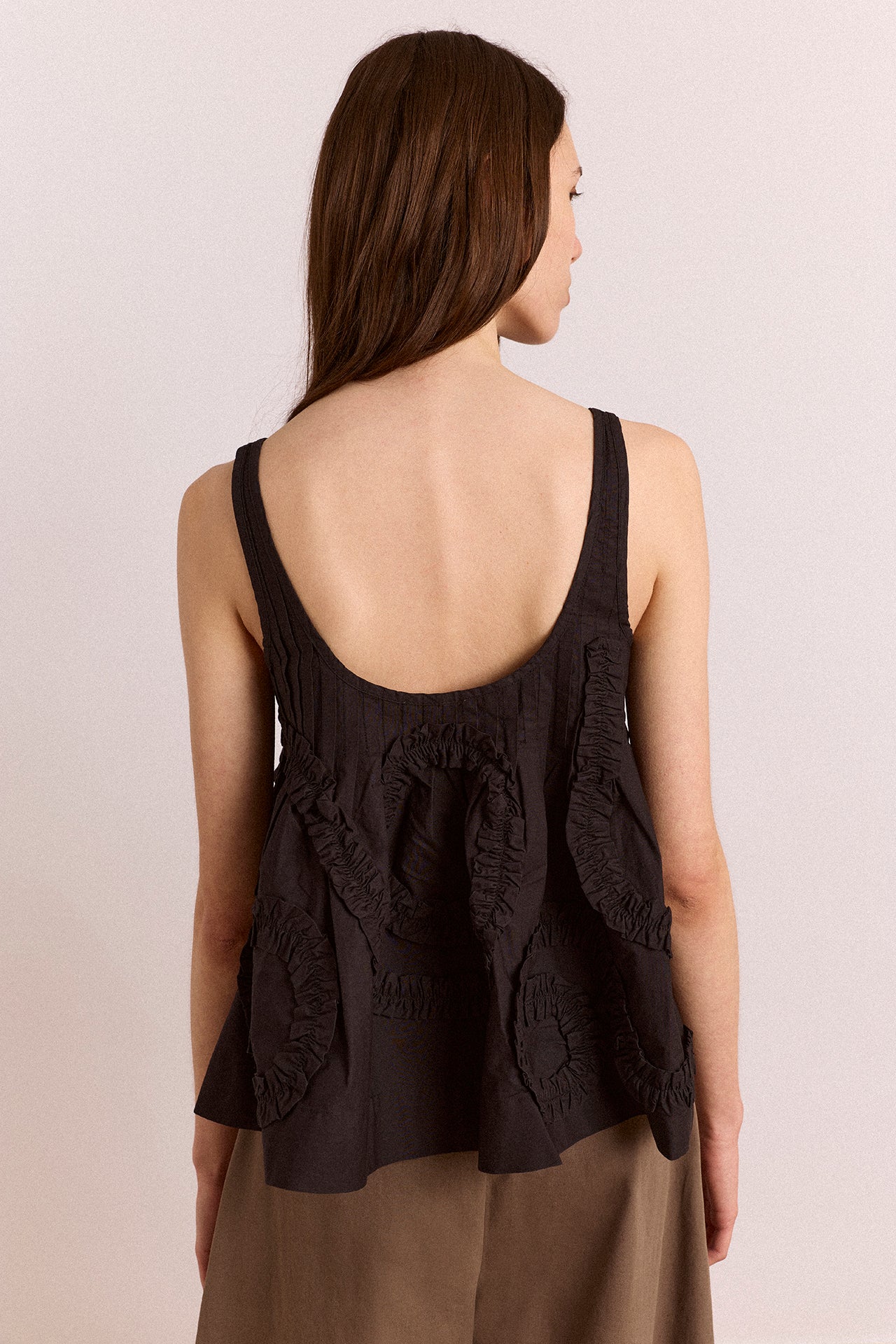 Stella Ruffle Cami - Black - Image 5