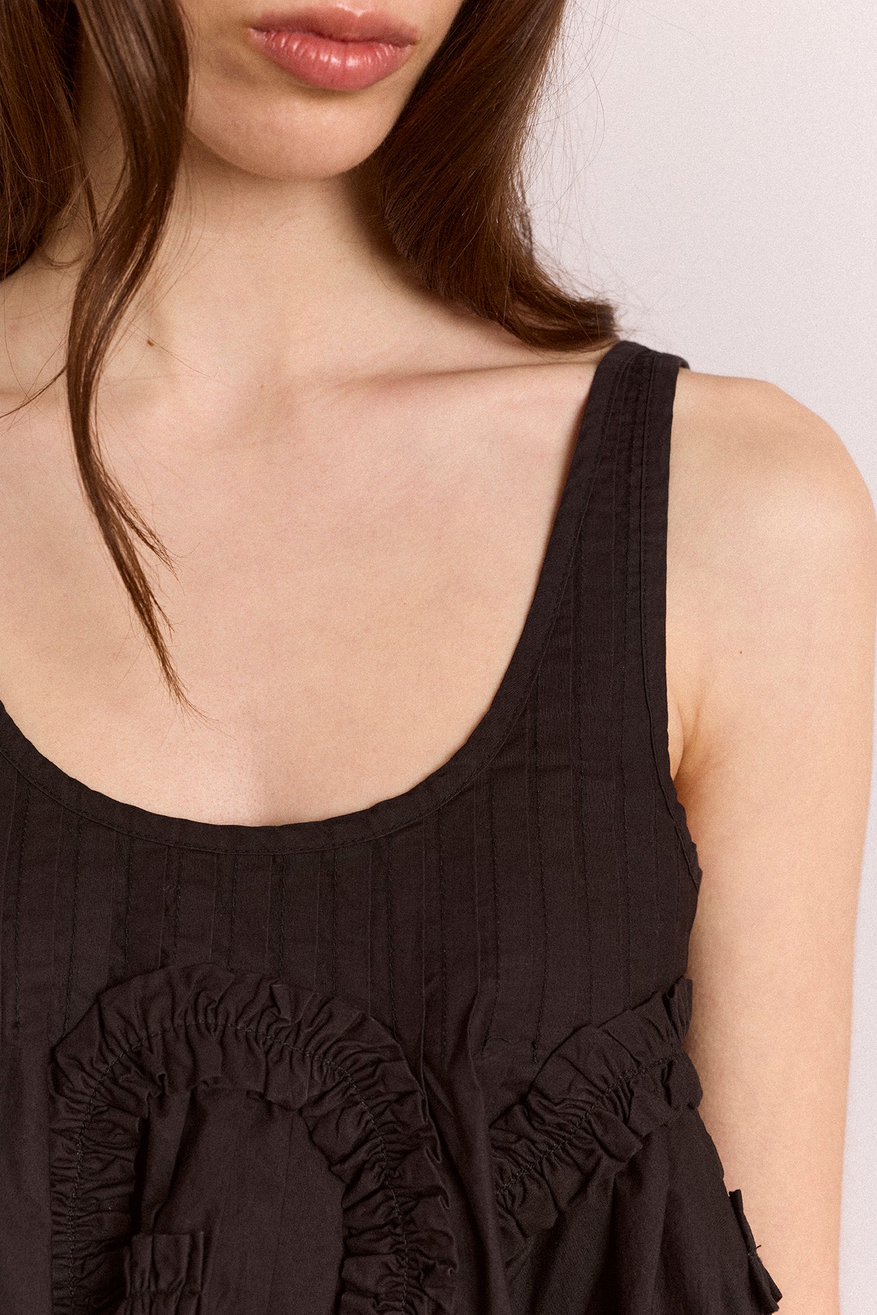 Stella Ruffle Cami - Black - Image 7