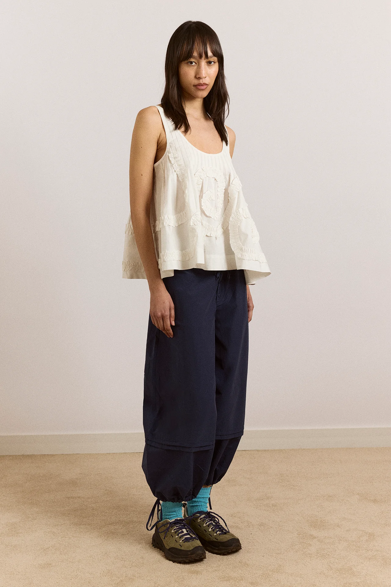 Stella Ruffle Cami - White - Image 2